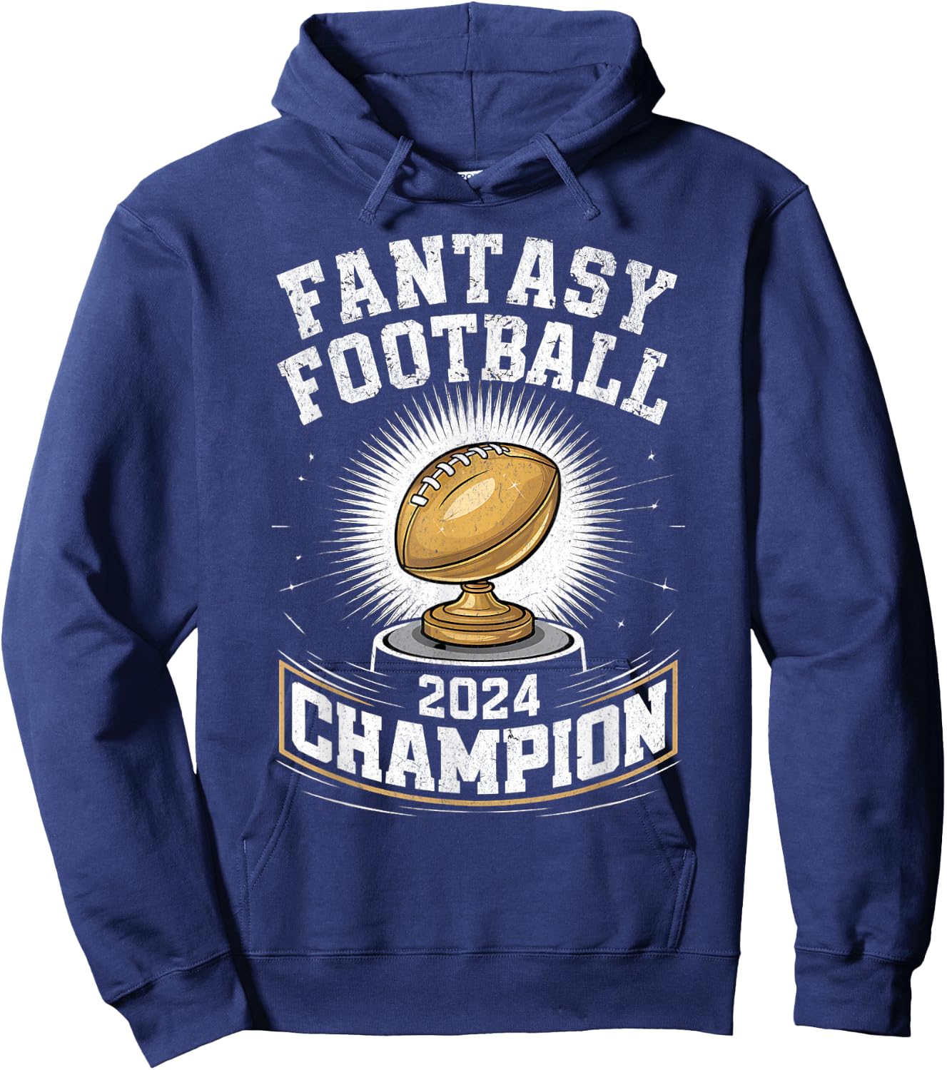 Fantasy Football 2024 Champion Fantasy Football , Small, Black Hoodie - Hoodie | Navy