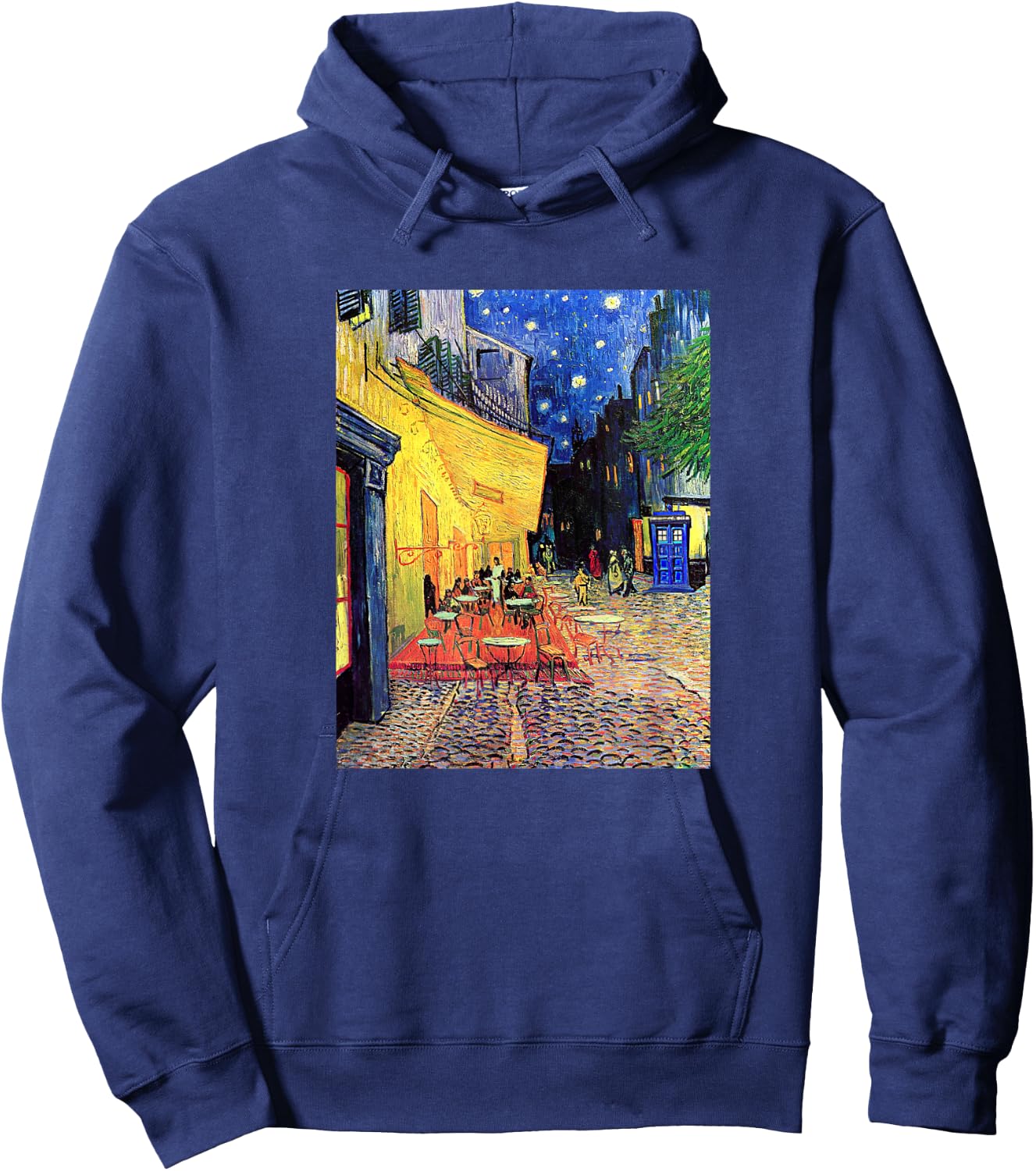Cafe Terrace at Night Doctor Visit Hoodie - Hoodie | Navy