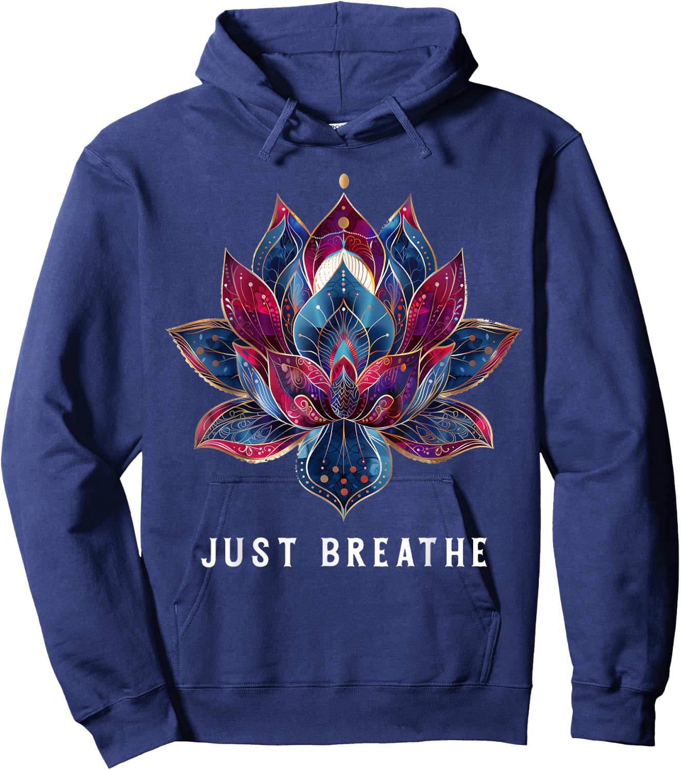 Yoga Lotus Flower Zen Buddhism Buddhist Buddha Meditation Hoodie - Hoodie | Navy