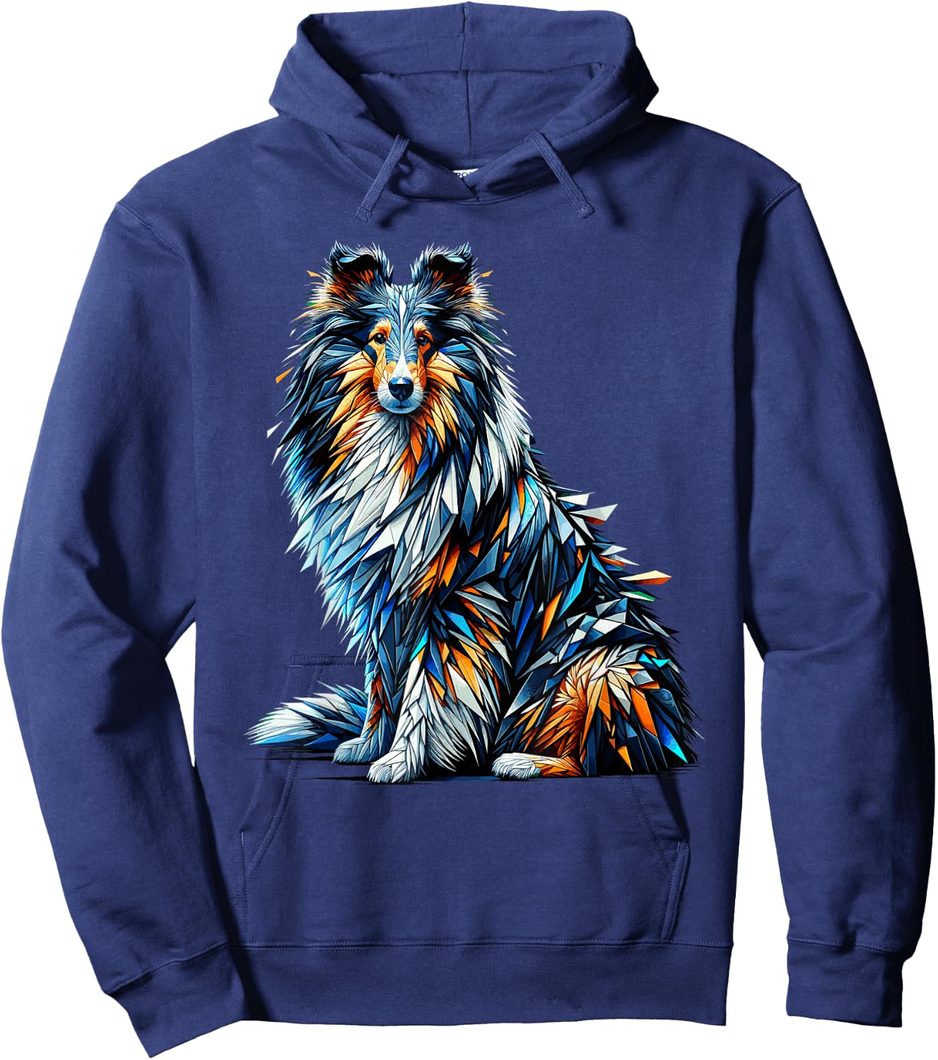 Polygon Art Shetland Sheepdog Sheltie Hoodie - Hoodie | Navy