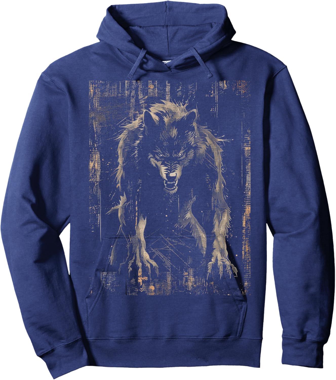 Werewolf Wolf Howling at Full Moon Hoodie - Hoodie | Navy