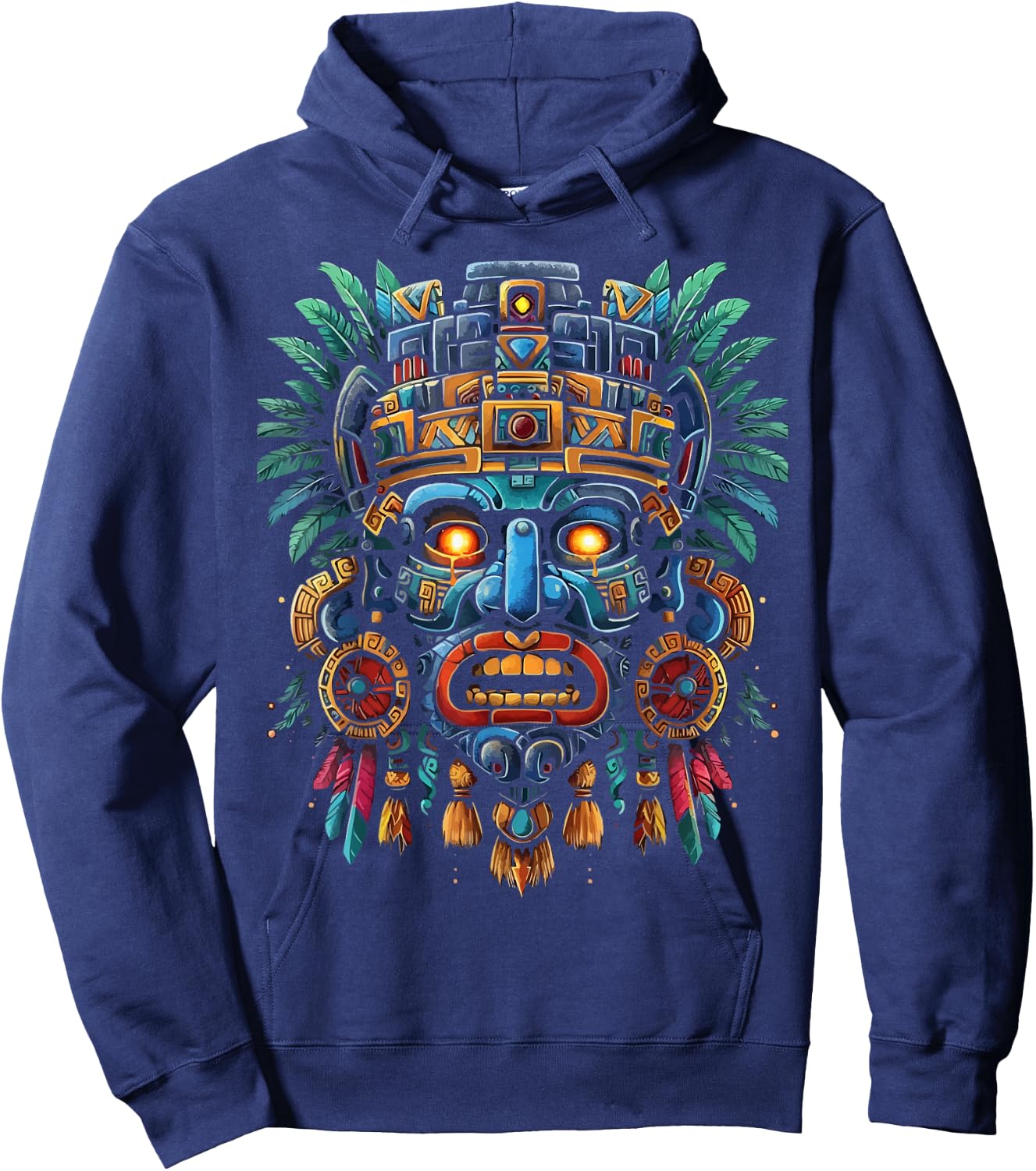 Aztec God Aztec Culture Mayan Indigenous Tlaloc Statue Hoodie - Hoodie | Navy