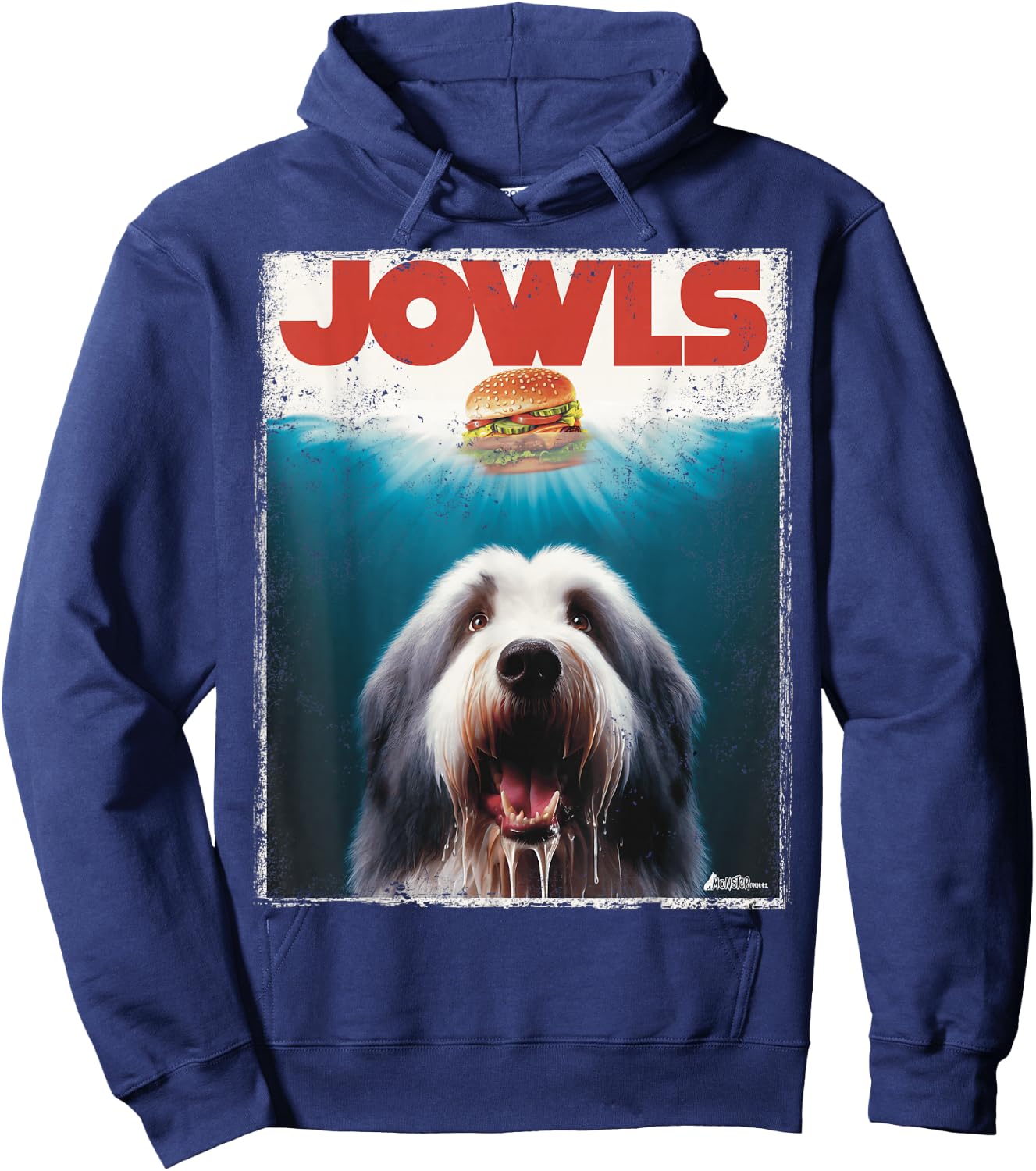 Jowls Old English Sheepdog, Paws Drooling, Dog Mom Top, Dad Men Women Kids Hoodie - Hoodie | Navy