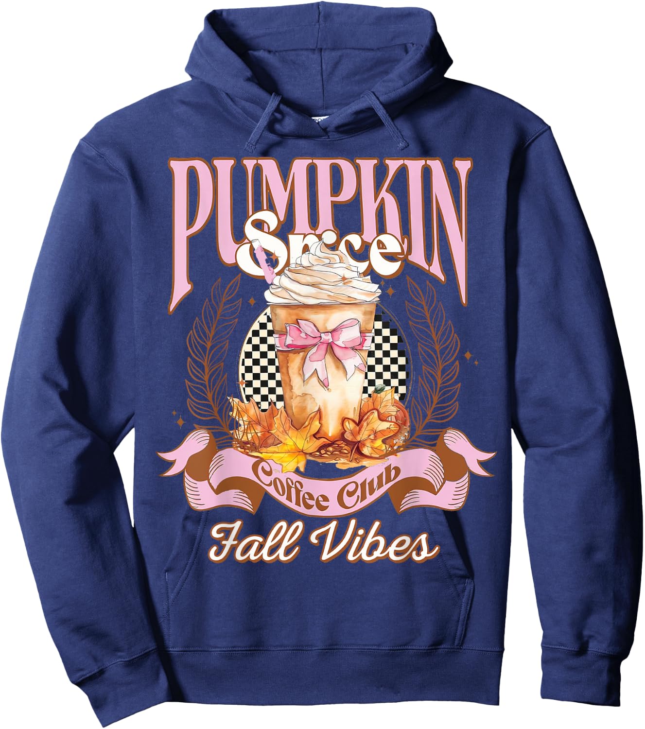 Pumpkin Spice Coffee Club, Pumpkin Spice Latte Fall Vibes Hoodie - Hoodie | Navy