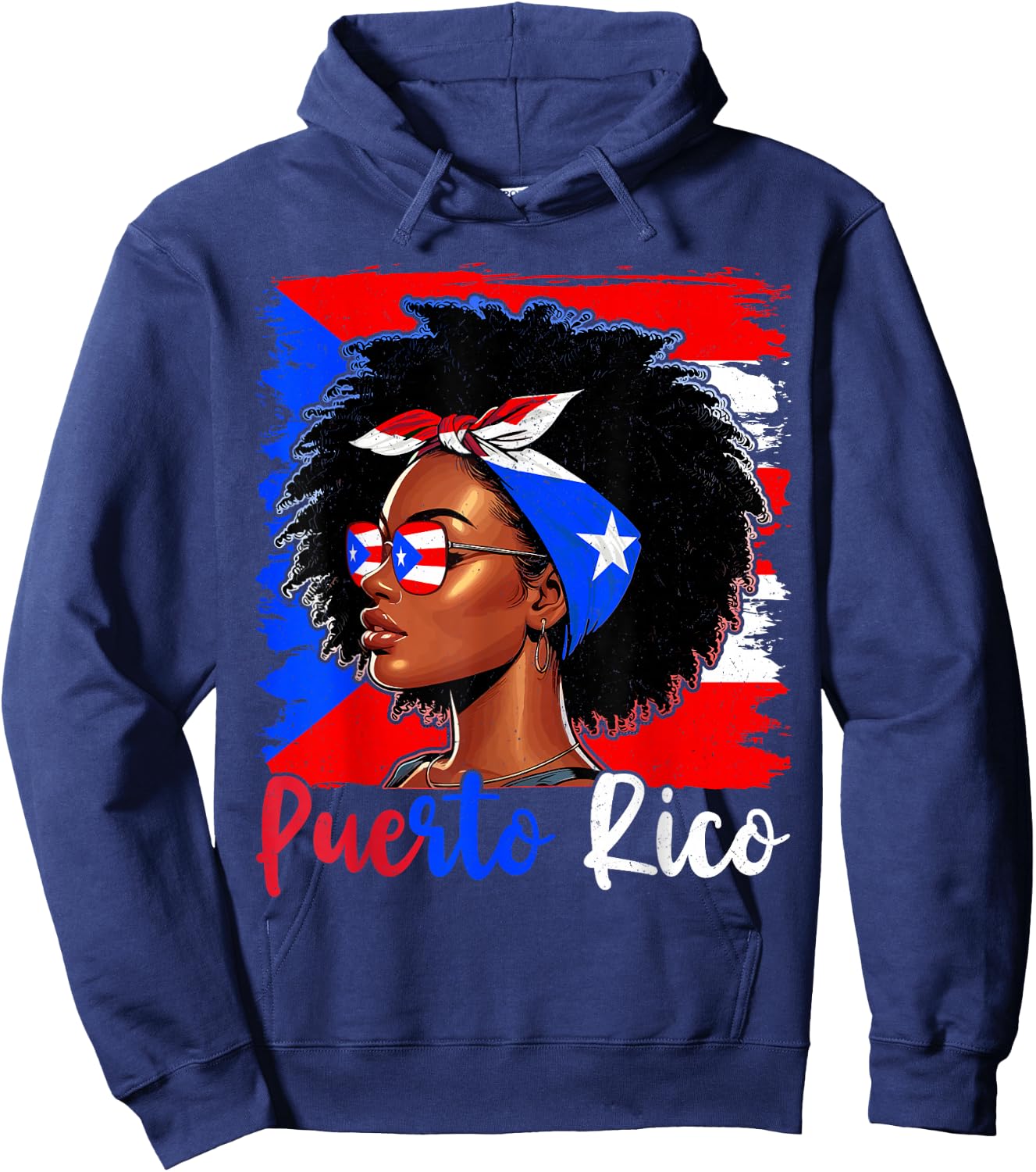 Puerto Rican Girl Puerto Rico Flag Proud Boricua Women Hoodie - Hoodie | Navy