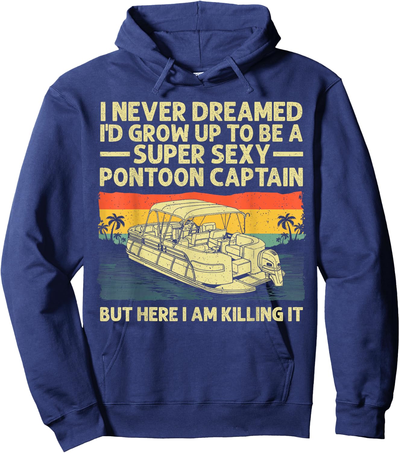 Cool Pontoon Captain Art Women Pontoon Boat Owners Hoodie - Hoodie | Navy