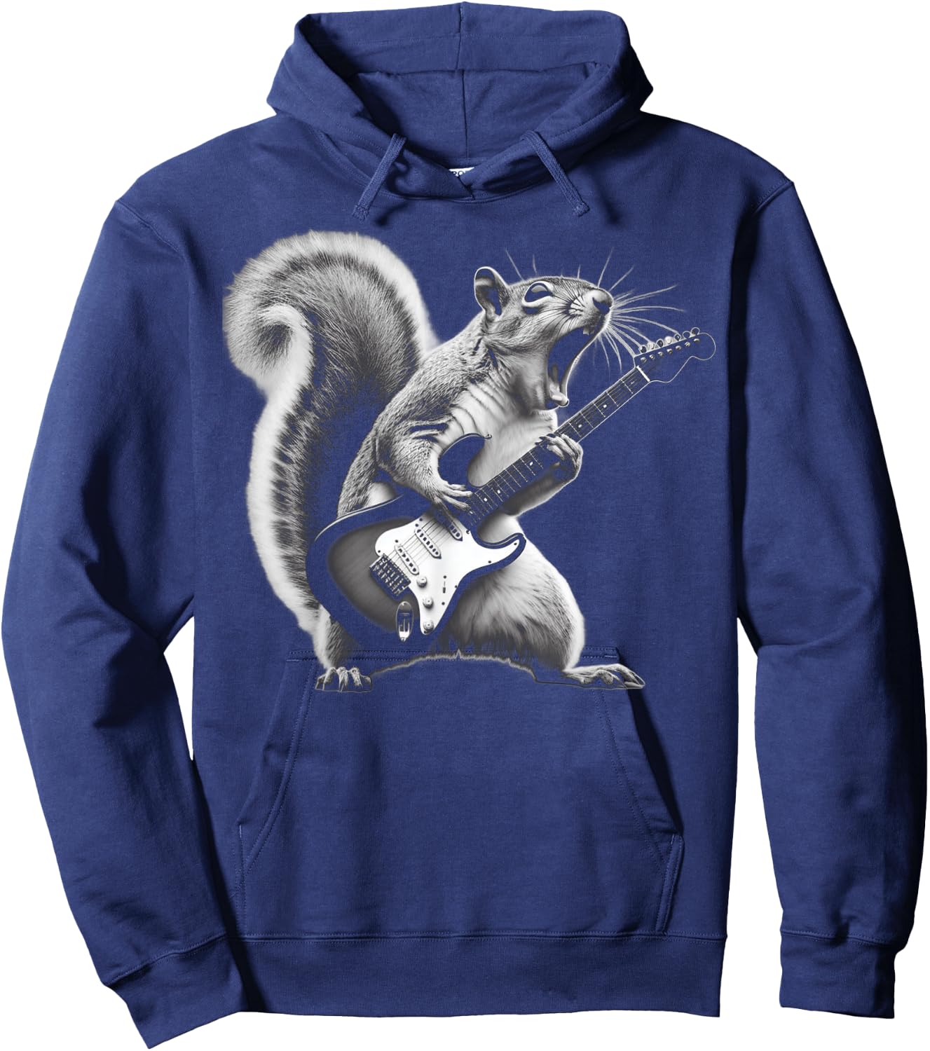 Squirrel Playing Guitar Rock and Roll , Women, Kids Hoodie - Hoodie | Navy