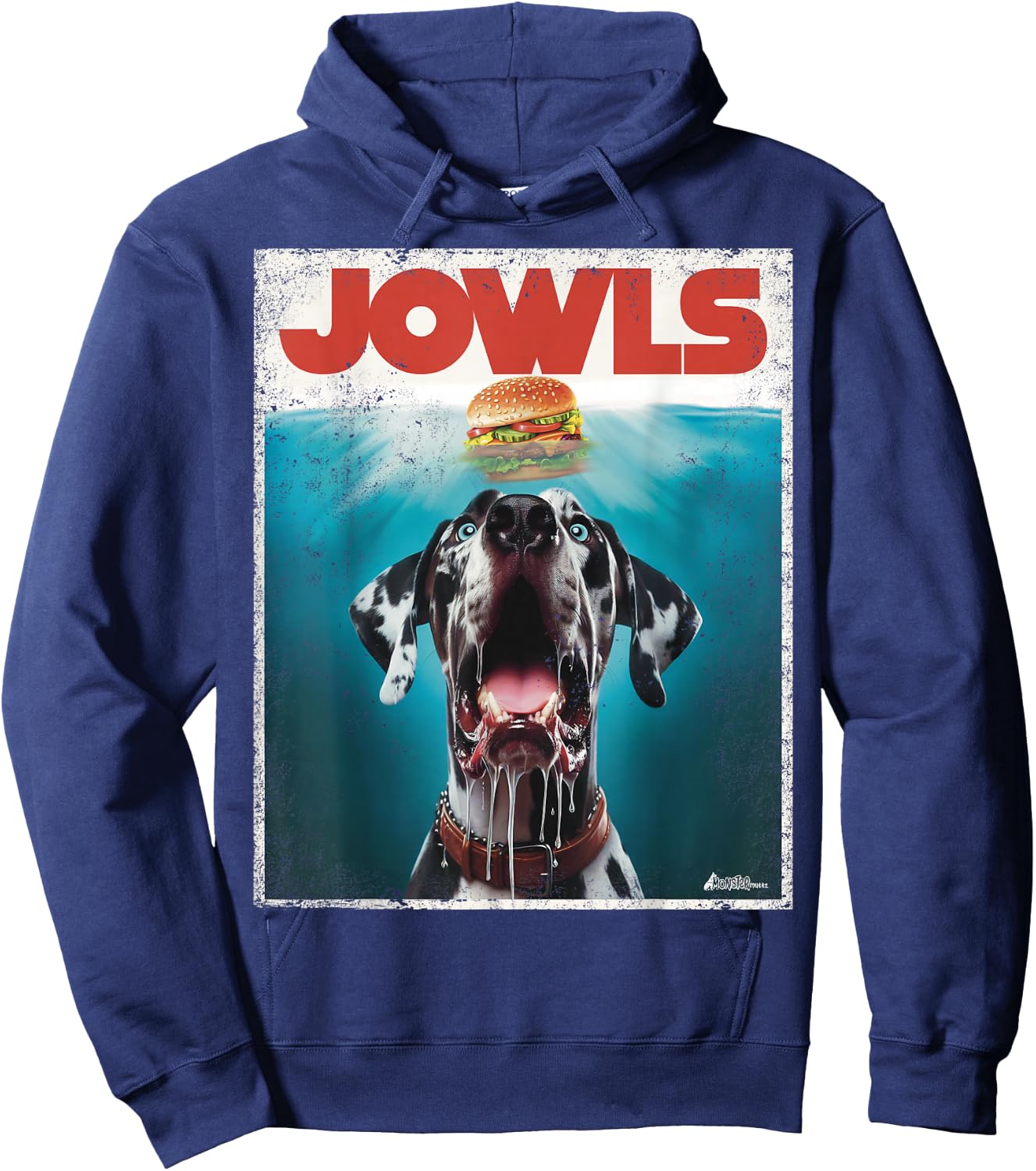 Great Dane Jowls, Paws Harlequin, Blue Eyes Dog Mom, Dog Dad Hoodie - Hoodie | Navy