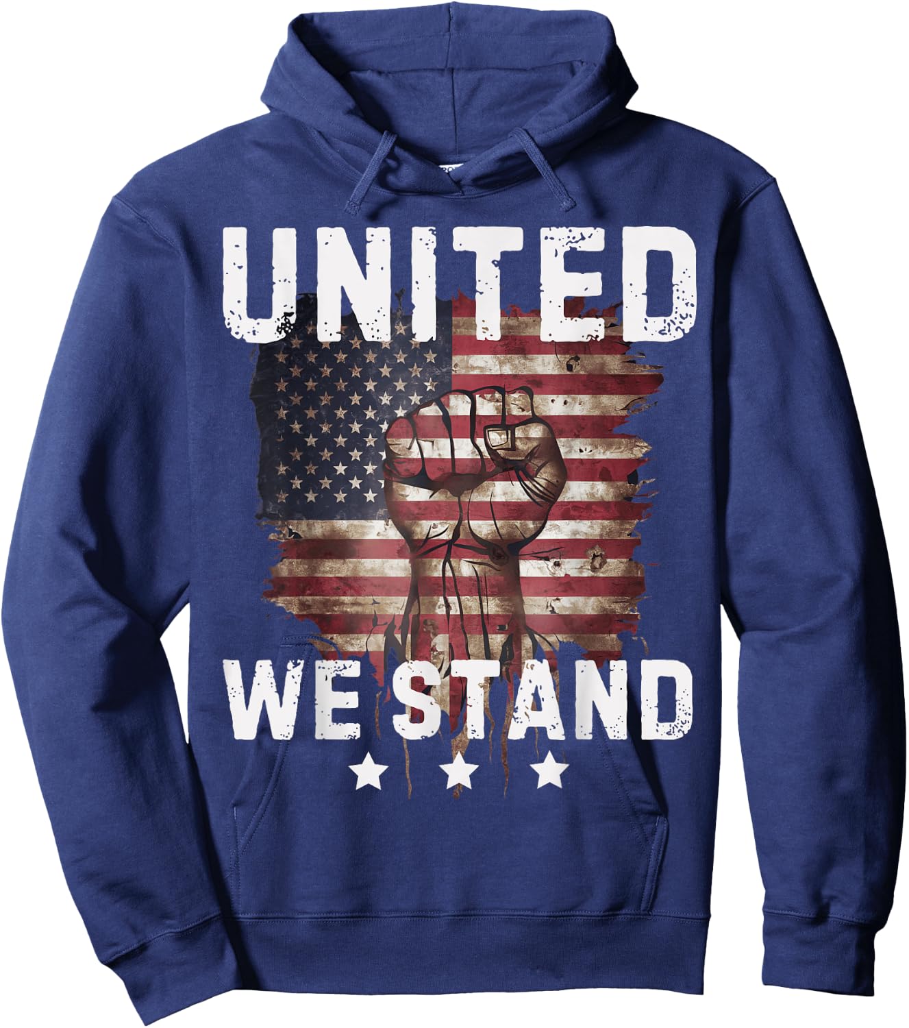 United We Stand Patriotic Gift USA Flag Hoodie - Hoodie | Navy