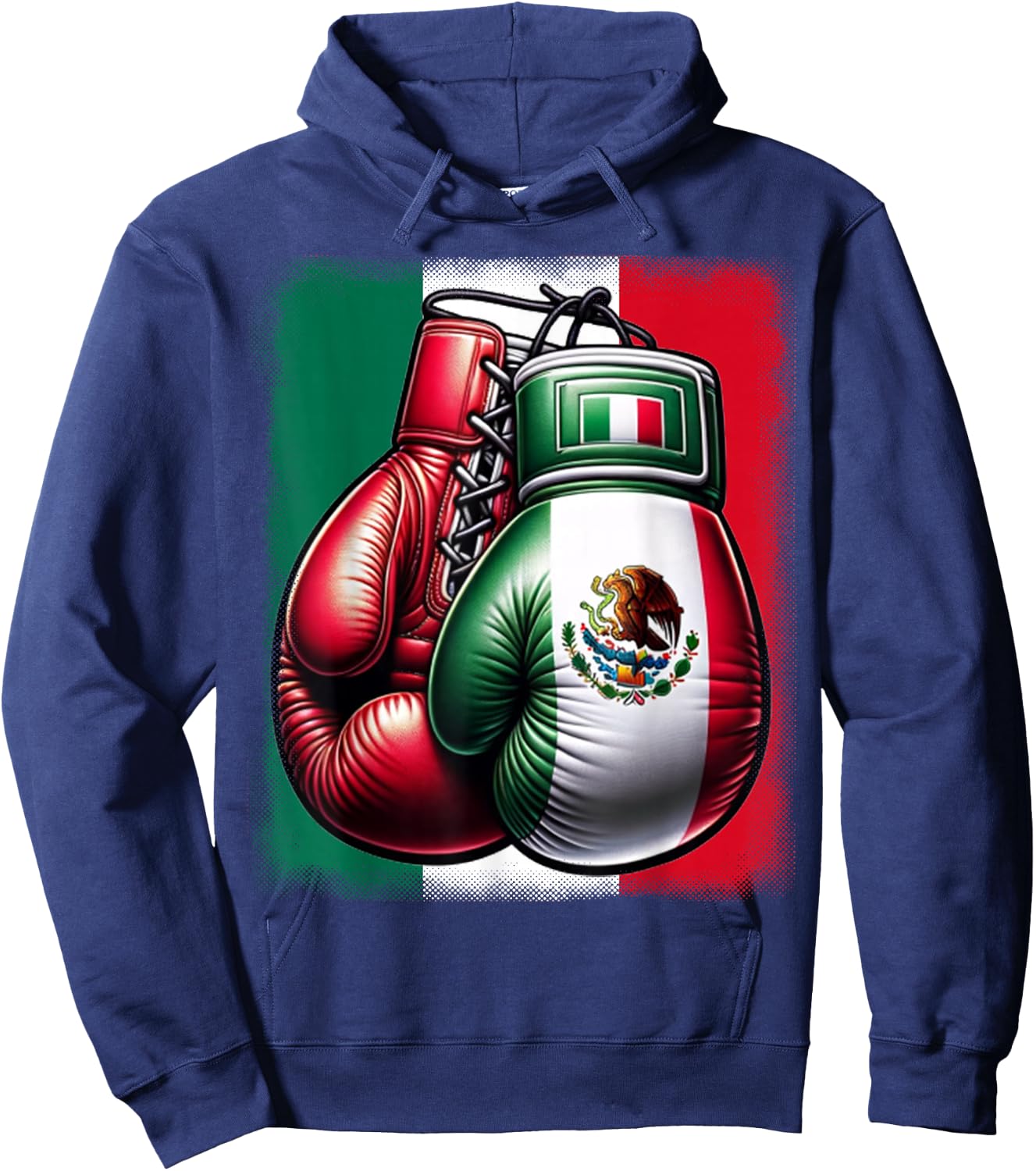 Boxing Mexico Funny Mexican Vintage Style Boxing Mexico Hoodie - Hoodie | Navy