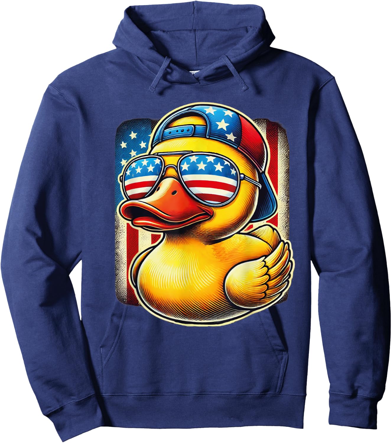 Rubber Duck Shirt USA Flag Gift Funny Duckie Cool Duck Hoodie - Hoodie | Navy