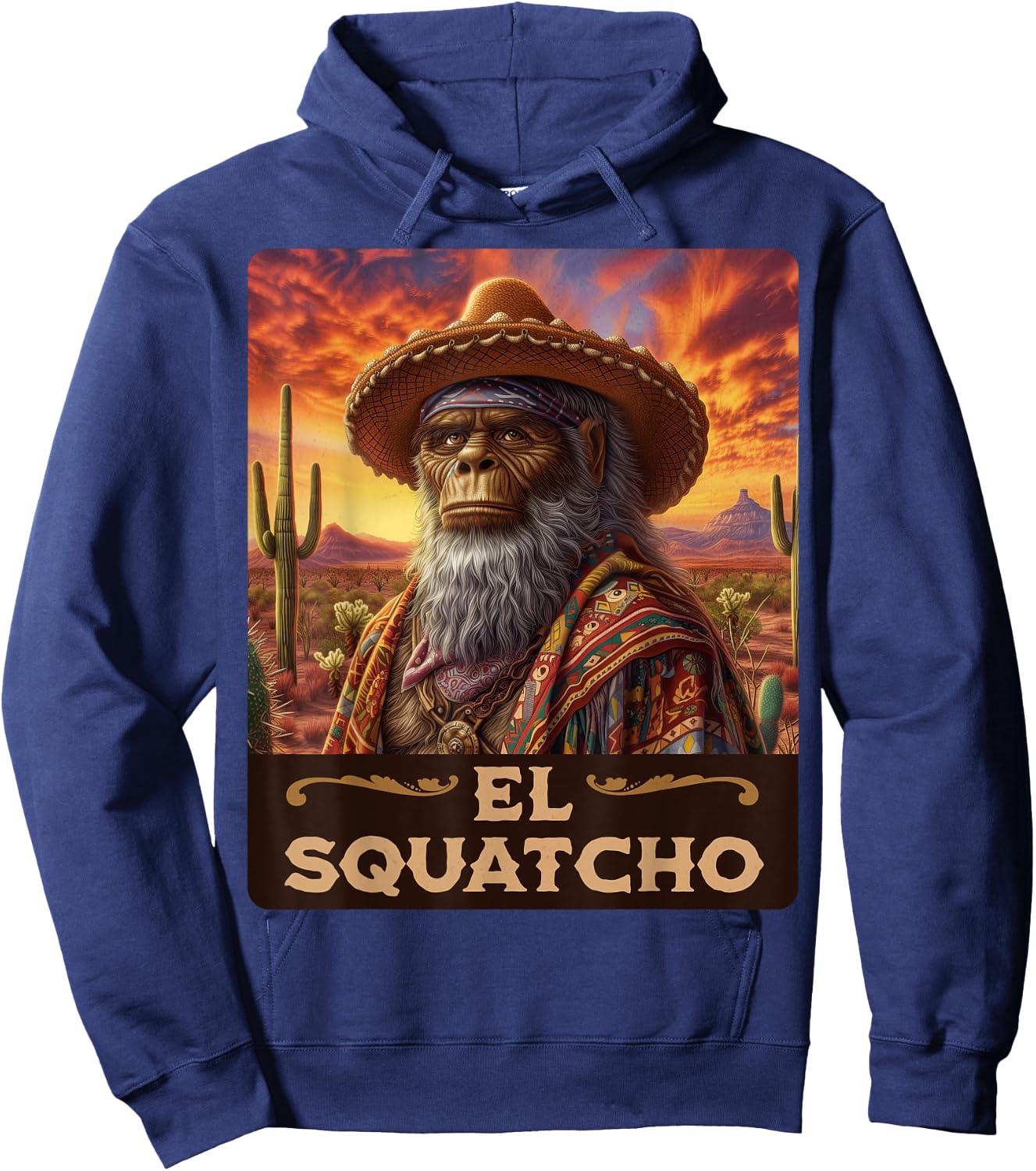 Guardian of the desert: Bigfoot, Sasquatch, & El Squatcho Hoodie - Hoodie | Navy