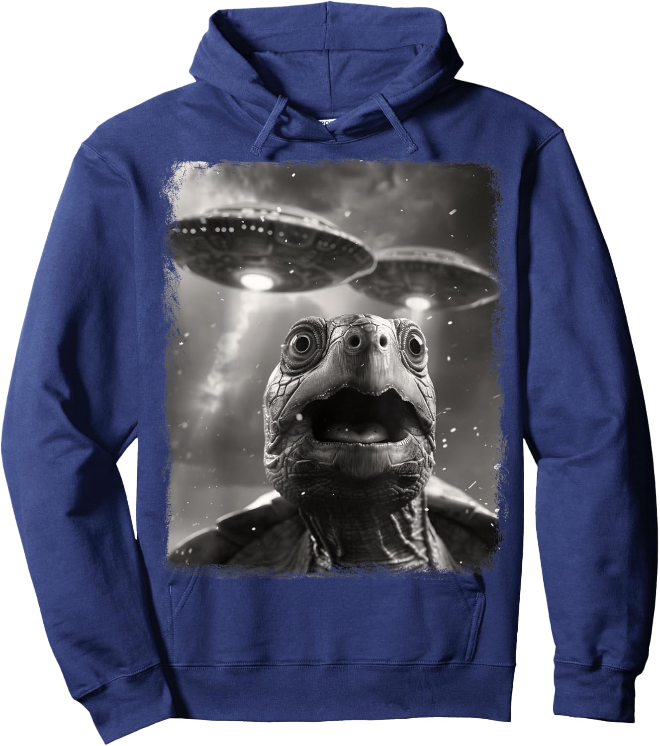 Turtle Sea Turtle UFO Alien Extraterrestrial Selfie Hoodie - Hoodie | Navy