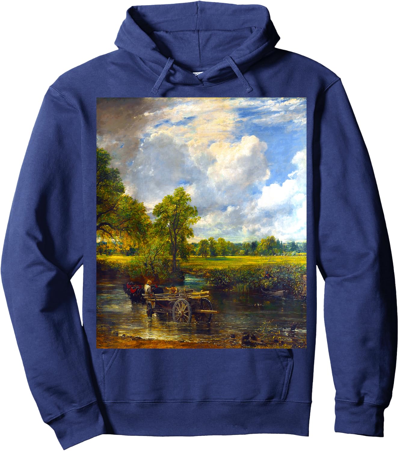 The Hay Wain John Constable Romanticism Landscape Art Hoodie - Hoodie | Navy