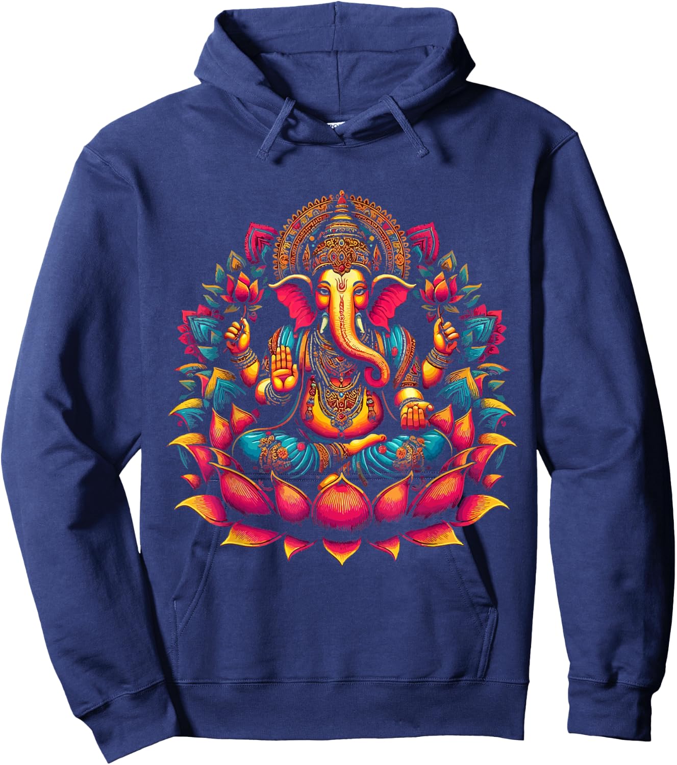 Ganesh Symbol Yoga Hindu Elephant God Ganesha Puja Hoodie - Hoodie | Navy