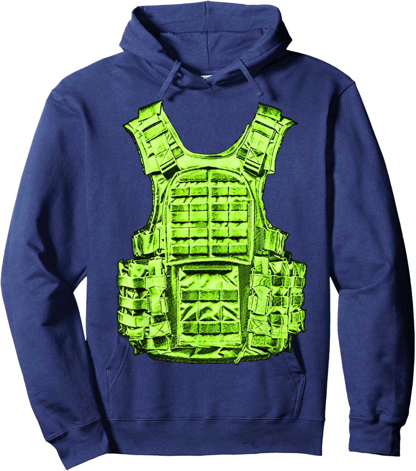 Green Staying Ready Green Color Graphic Hoodie - Hoodie | Navy