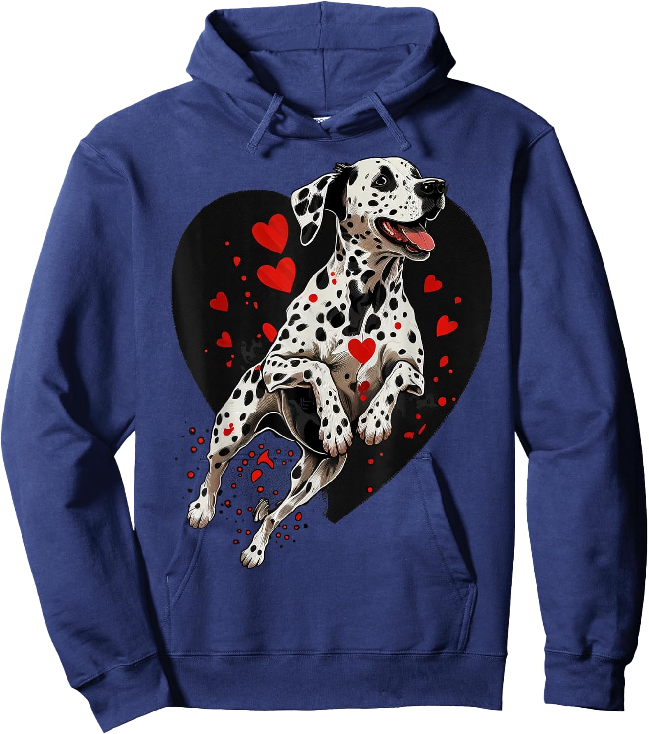 Dalmatian Love Heart for Valentines Day on Dalmatian Lover Hoodie - Hoodie | Navy
