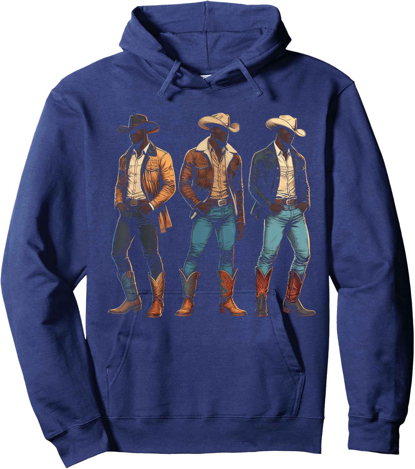 Black Cowboy Western Rodeo Melanin Black History Texas Men Hoodie - Hoodie | Navy