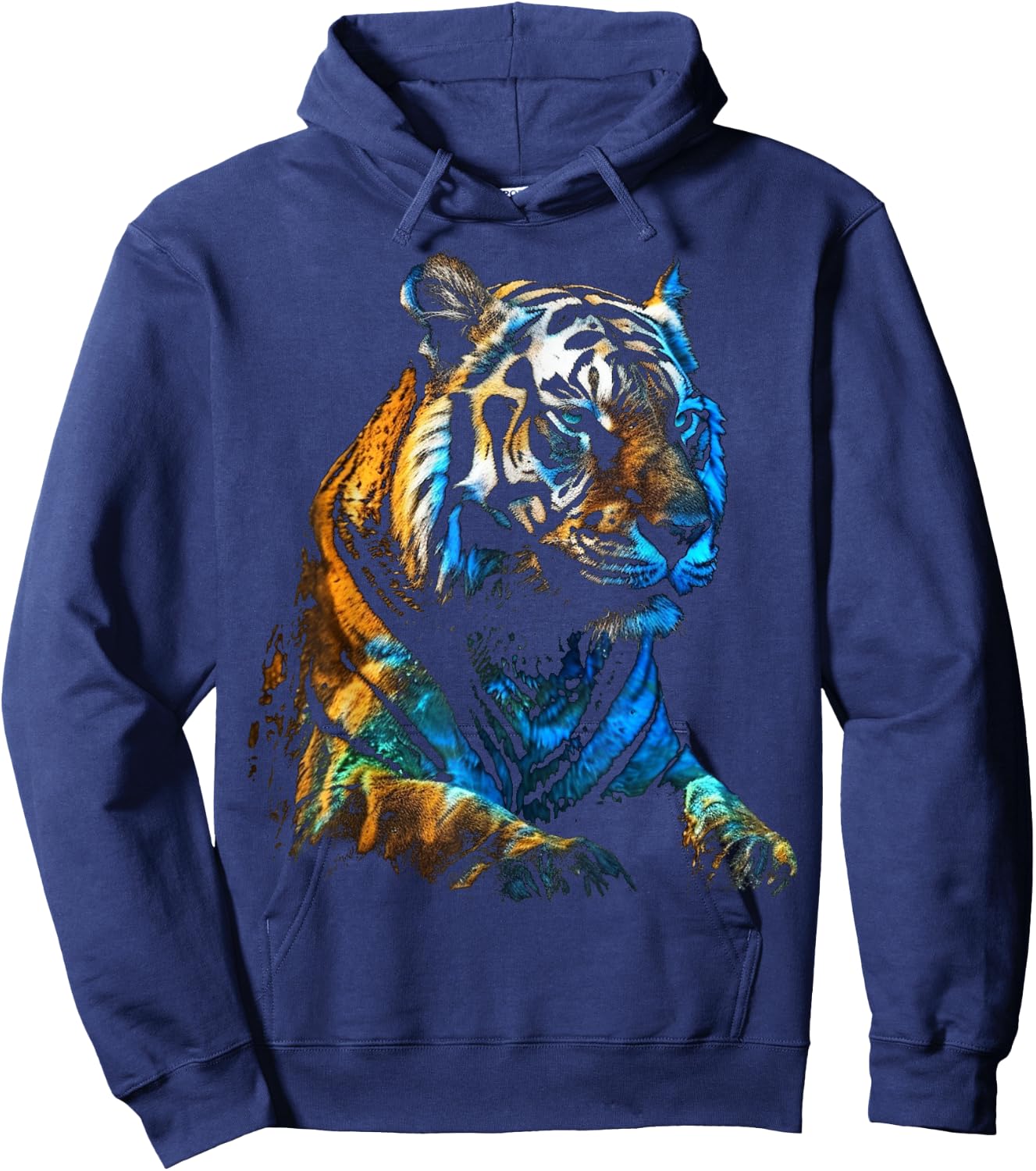 Tiger Artwork - Animal Art Tiger Hoodie - Hoodie | Navy