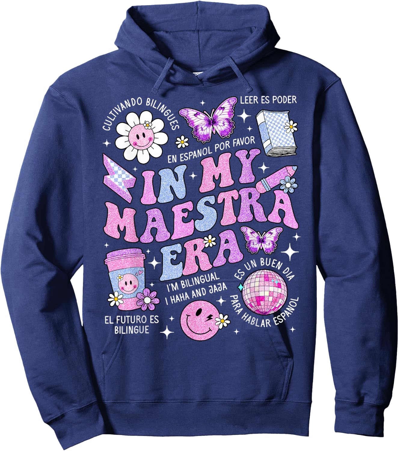 In My Maestra Era Spanish Teacher Life First Day Women Hoodie - Hoodie | Navy