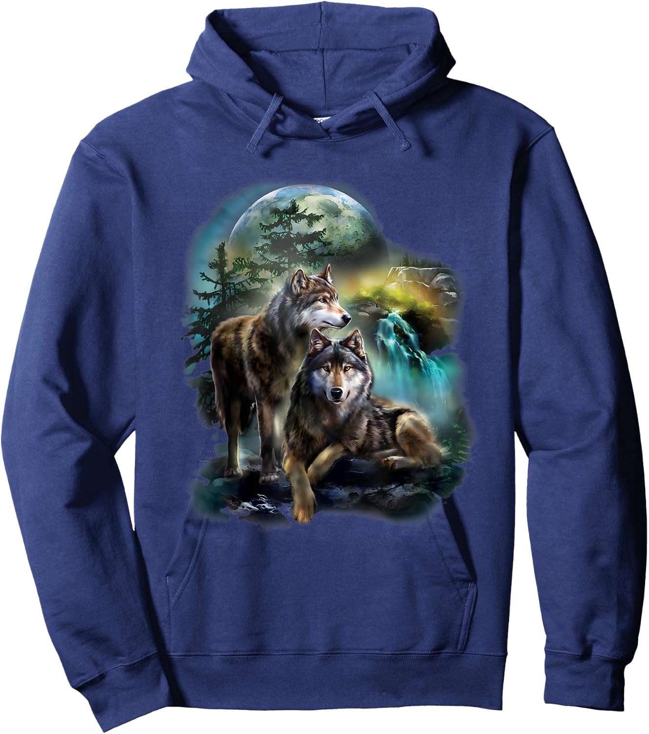 Vintage wolf Shirt wolf women Lovers for boys and girls Hoodie - Hoodie | Navy