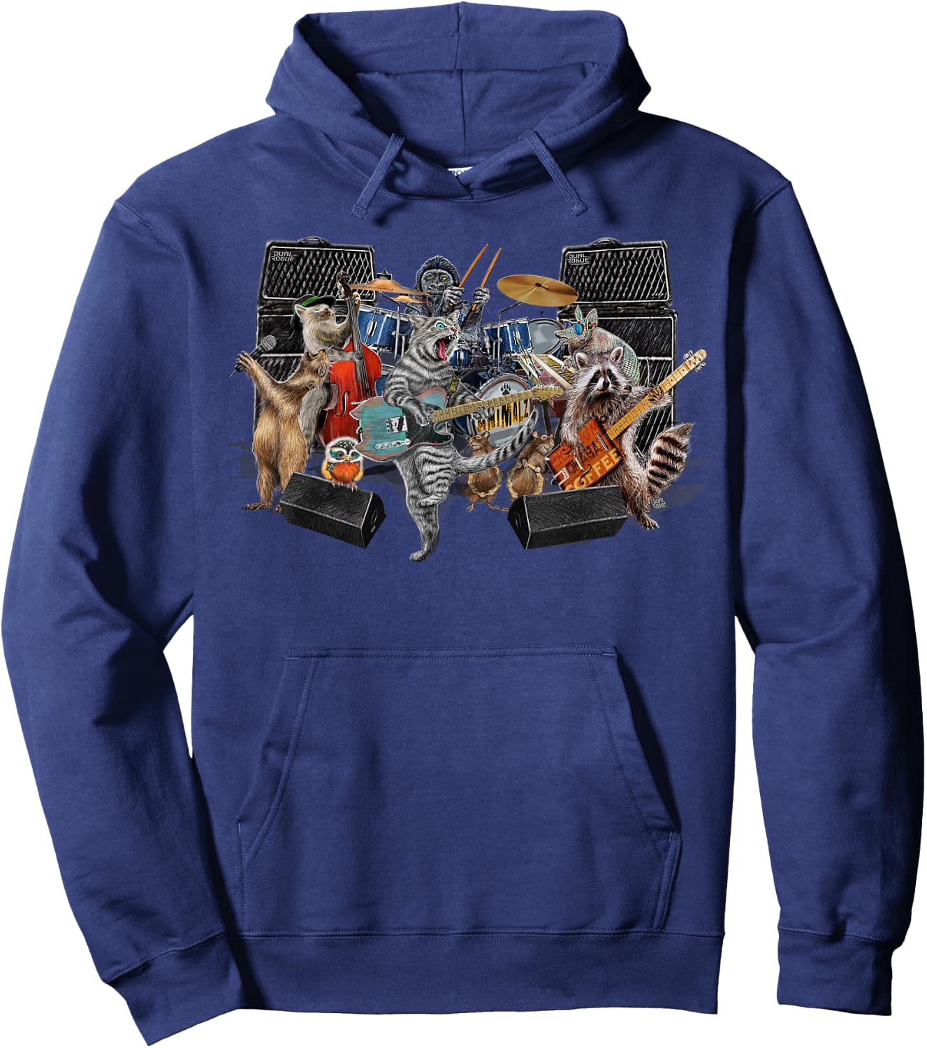 Animals Musicians Music Cats Dogs Raccoon Animalz Band Art Hoodie - Hoodie | Navy
