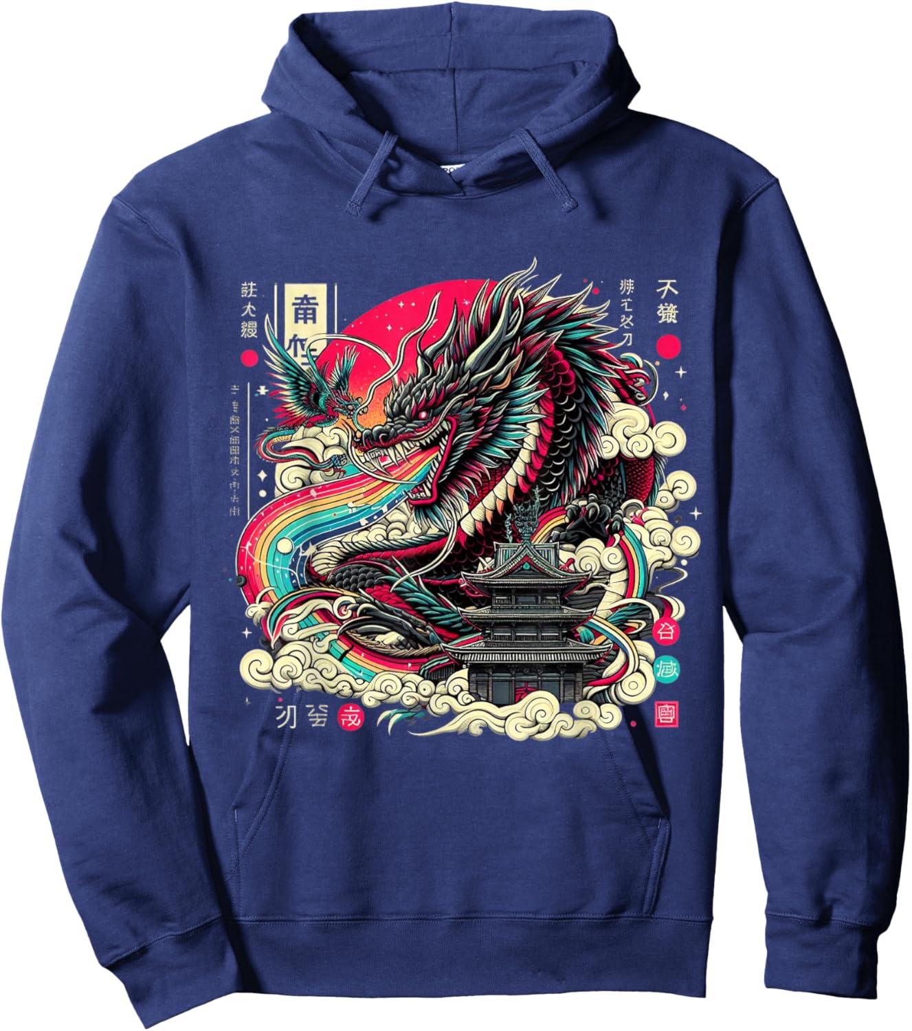 Dragon Aesthetic Japanese Culture Tokyo inspired asian Hoodie - Hoodie | Navy