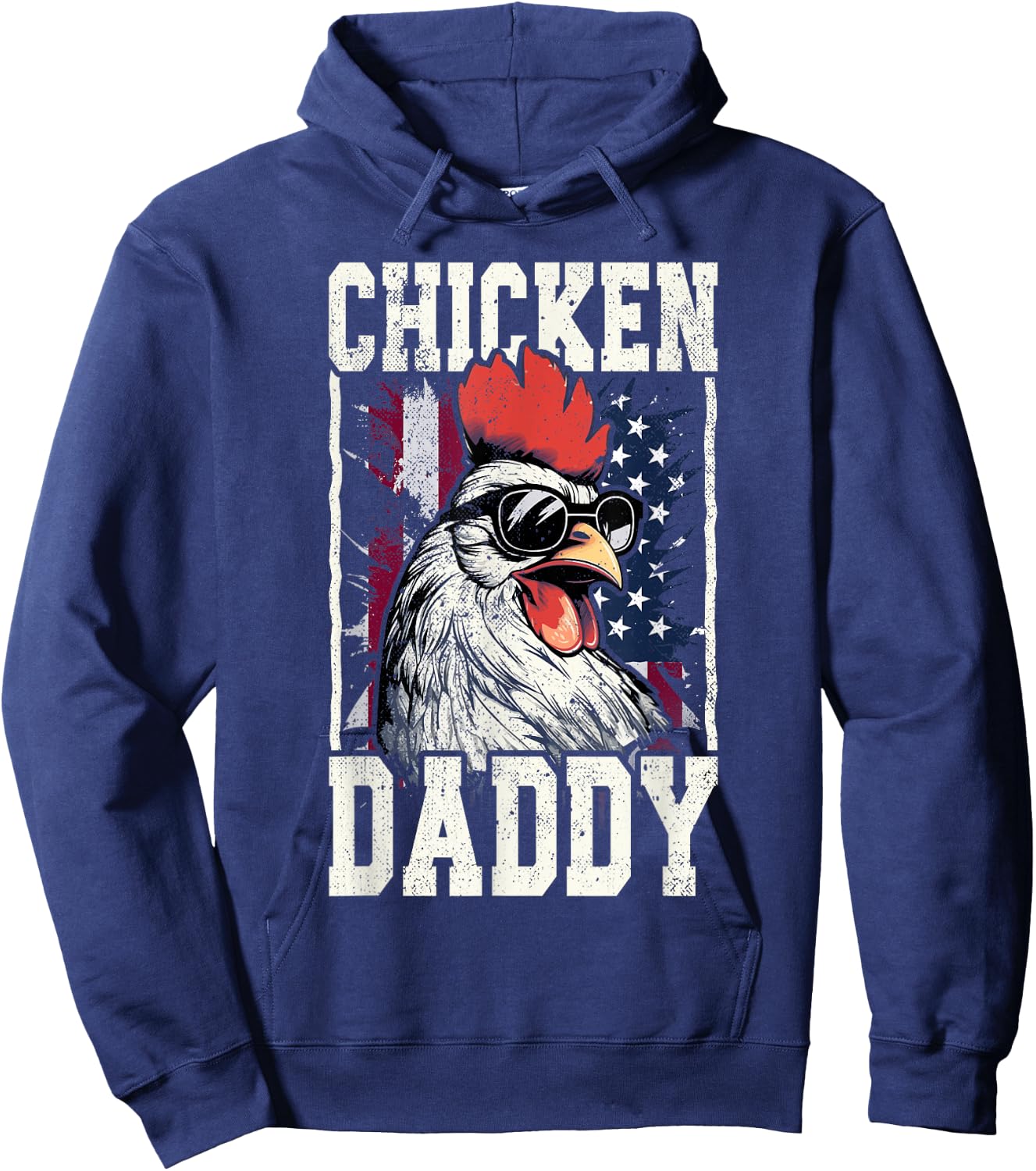 Patriotic Chicken Daddy - Chicken coop American rooster Hoodie - Hoodie | Navy