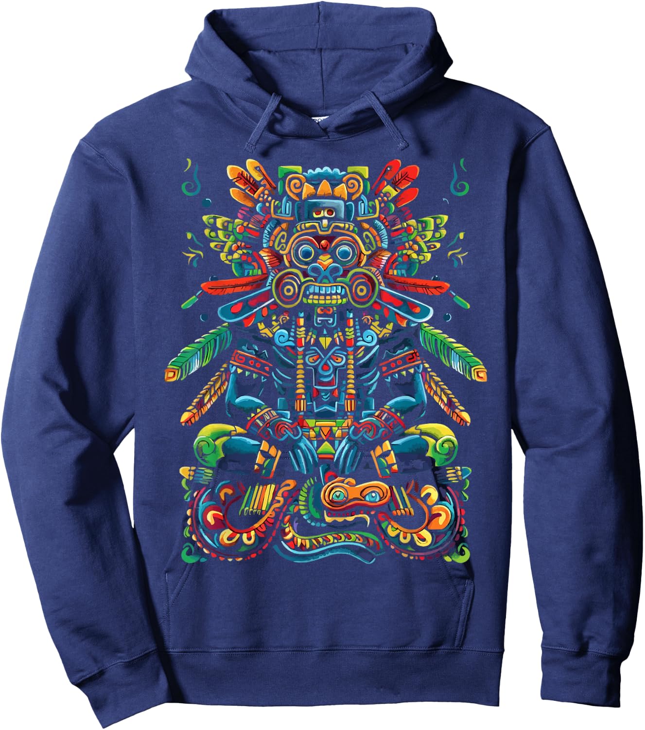 Aztec God Aztec Culture Mayan Indigenous Tlaloc Statue Hoodie - Hoodie | Navy
