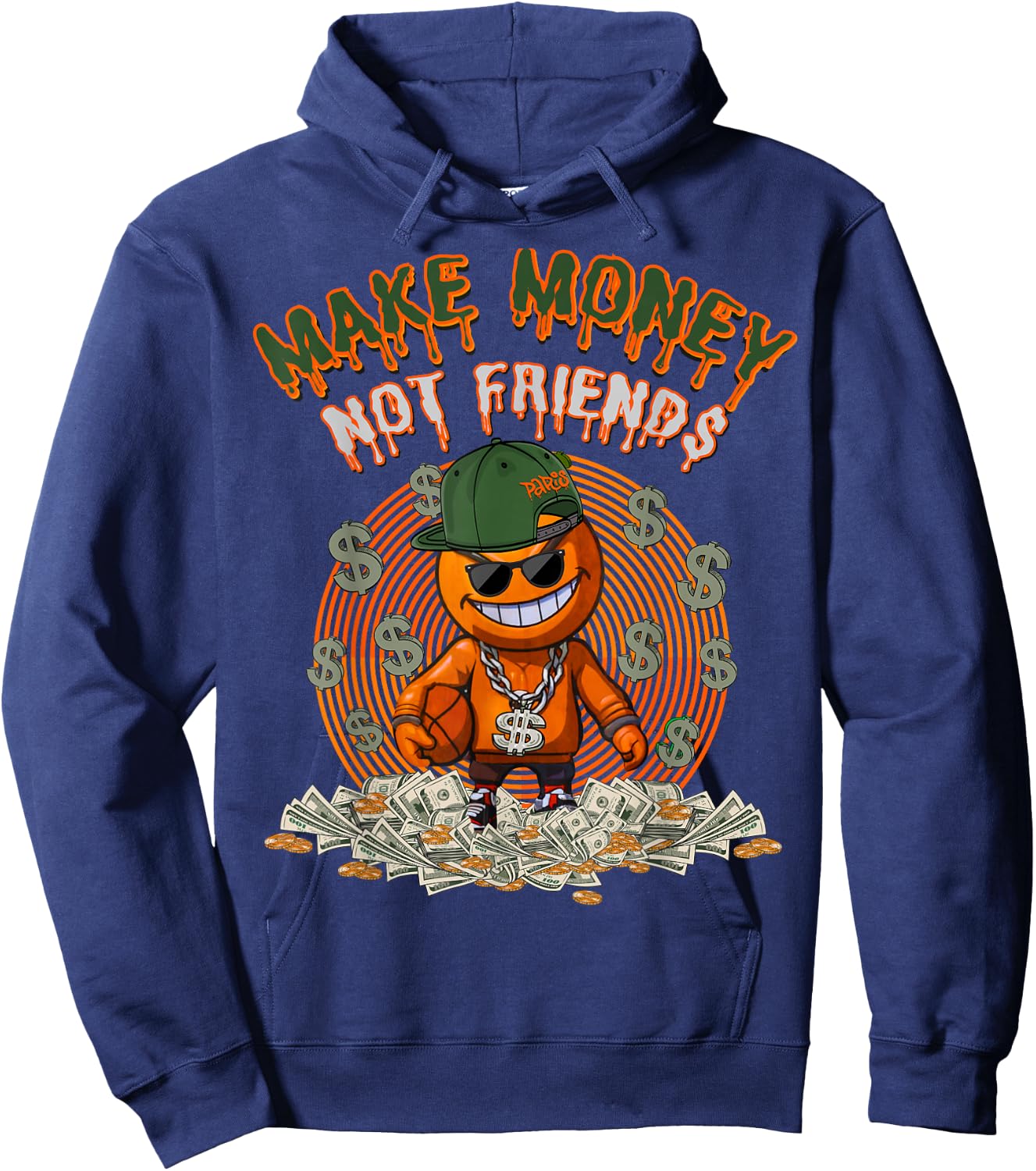 Olive Army Solar Orange | Orange Olive Sneaker Matching Hoodie - Hoodie | Navy