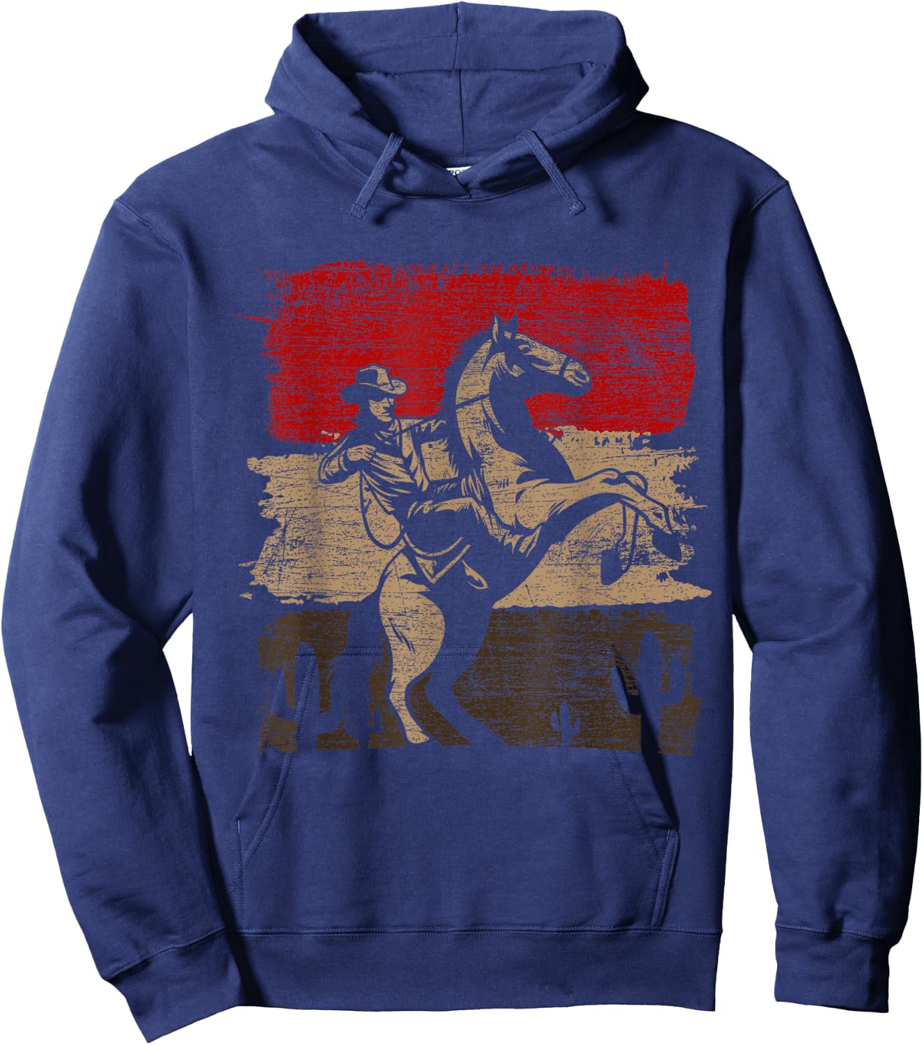 Geschenk Cowboy Liebhaber Country Cowboy Texas Animal Horse Cowboy Black -Adults -Kids Classic Fit Short Sleeve Cotton 60% Polyester 40% Small Hoodie - Hoodie | Navy
