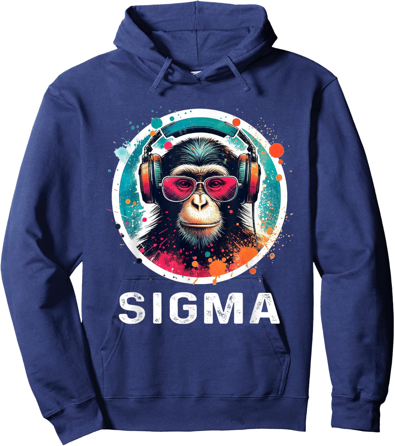 Sigma Meme Shirts Ironic Meme Shirt Funny Sigma Shirt Monkey Hoodie - Hoodie | Navy