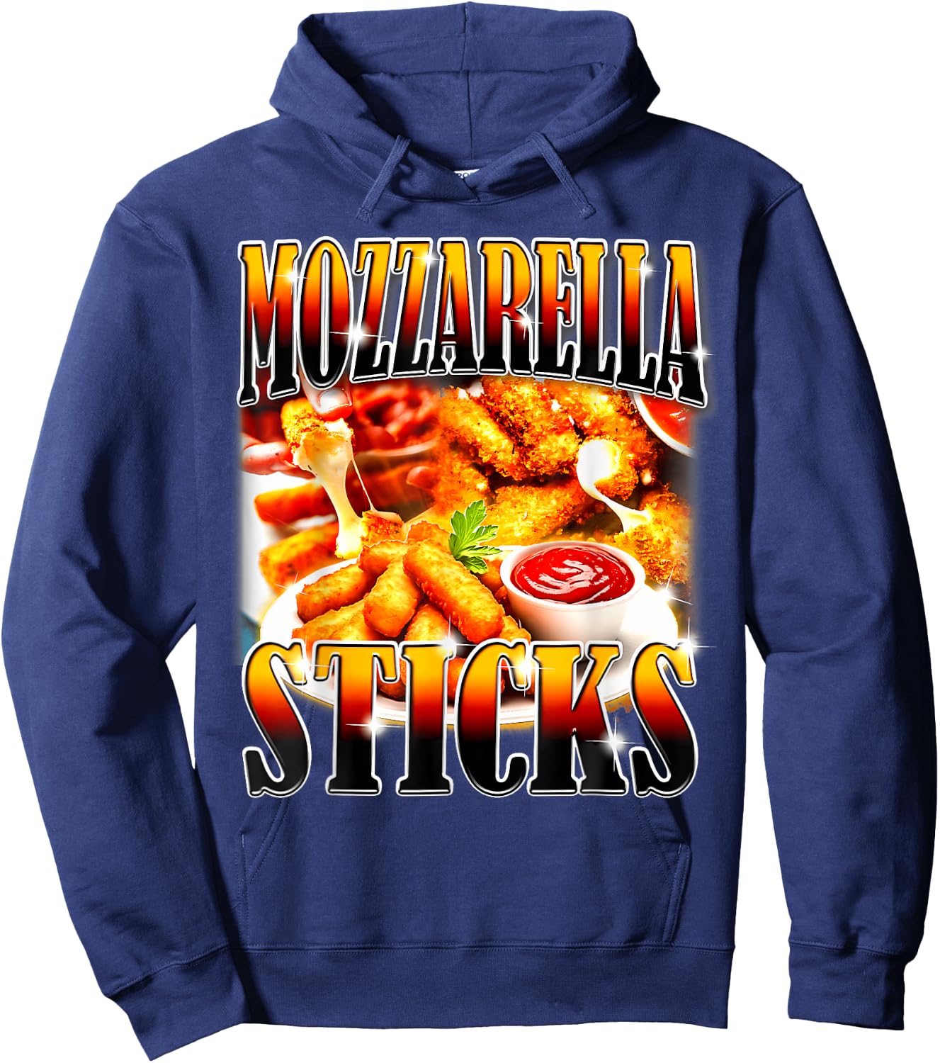 Bootleg Rap Funny Chicken Tenders Vintage 90s Heavy Metal Hoodie - Hoodie | Navy