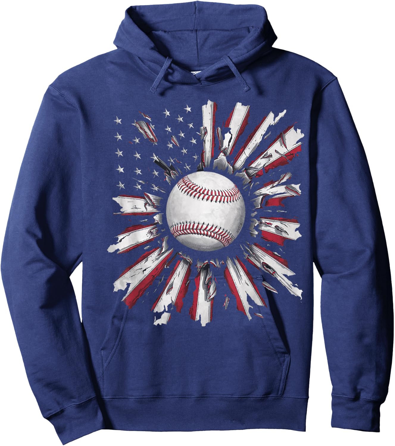 American Flag Baseball Player Bat Fan Catcher Pitcher USA Hoodie - Hoodie | Navy