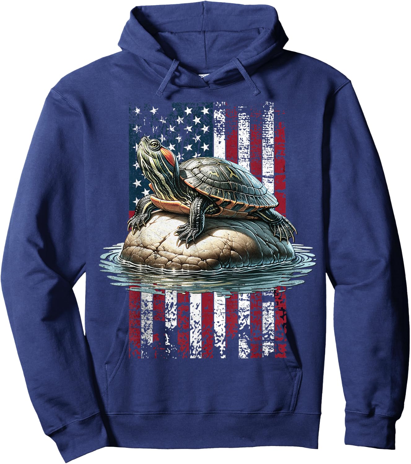 American Turtle Red Eared Slider US Red Eared Slider Hoodie - Hoodie | Navy