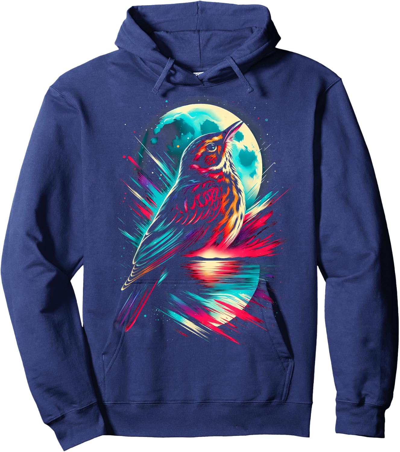 Colorful Lark Bird Spirit Animal Cool Illustration Hoodie - Hoodie | Navy