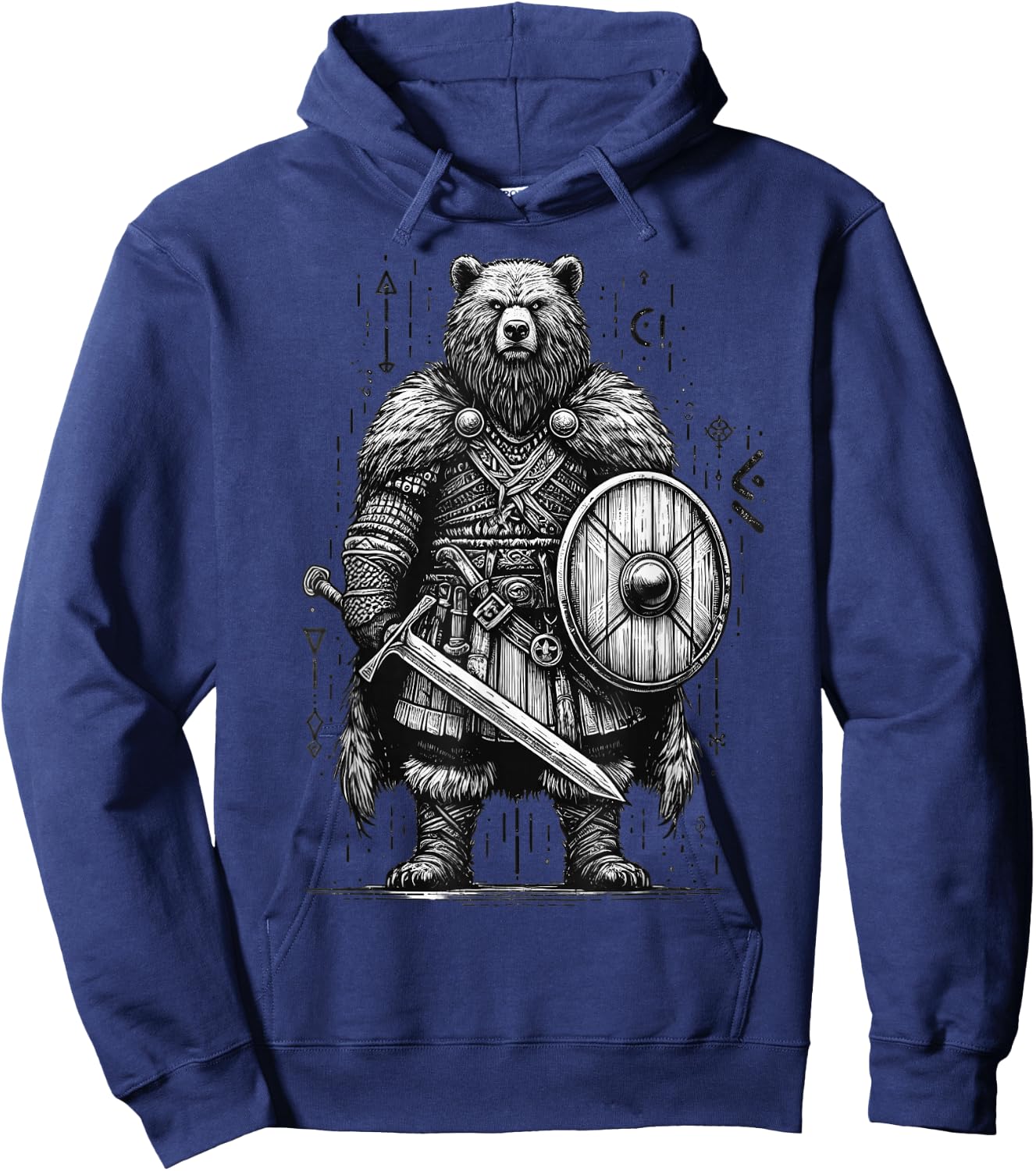 Viking Bear Warrior Odin Berserker Norse Bear Warrior Hoodie - Hoodie | Navy