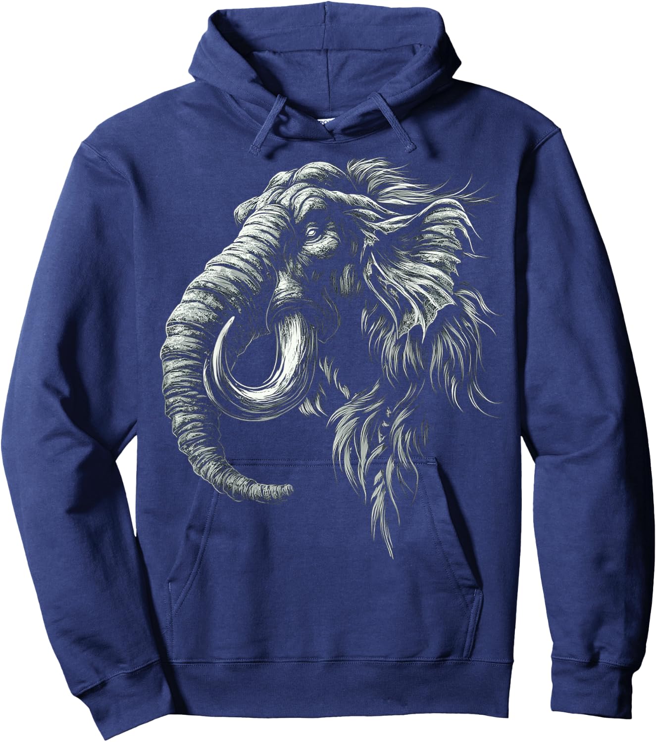 Mammoth Mythical Motif Fantasy Art Mammoth Hoodie - Hoodie | Navy