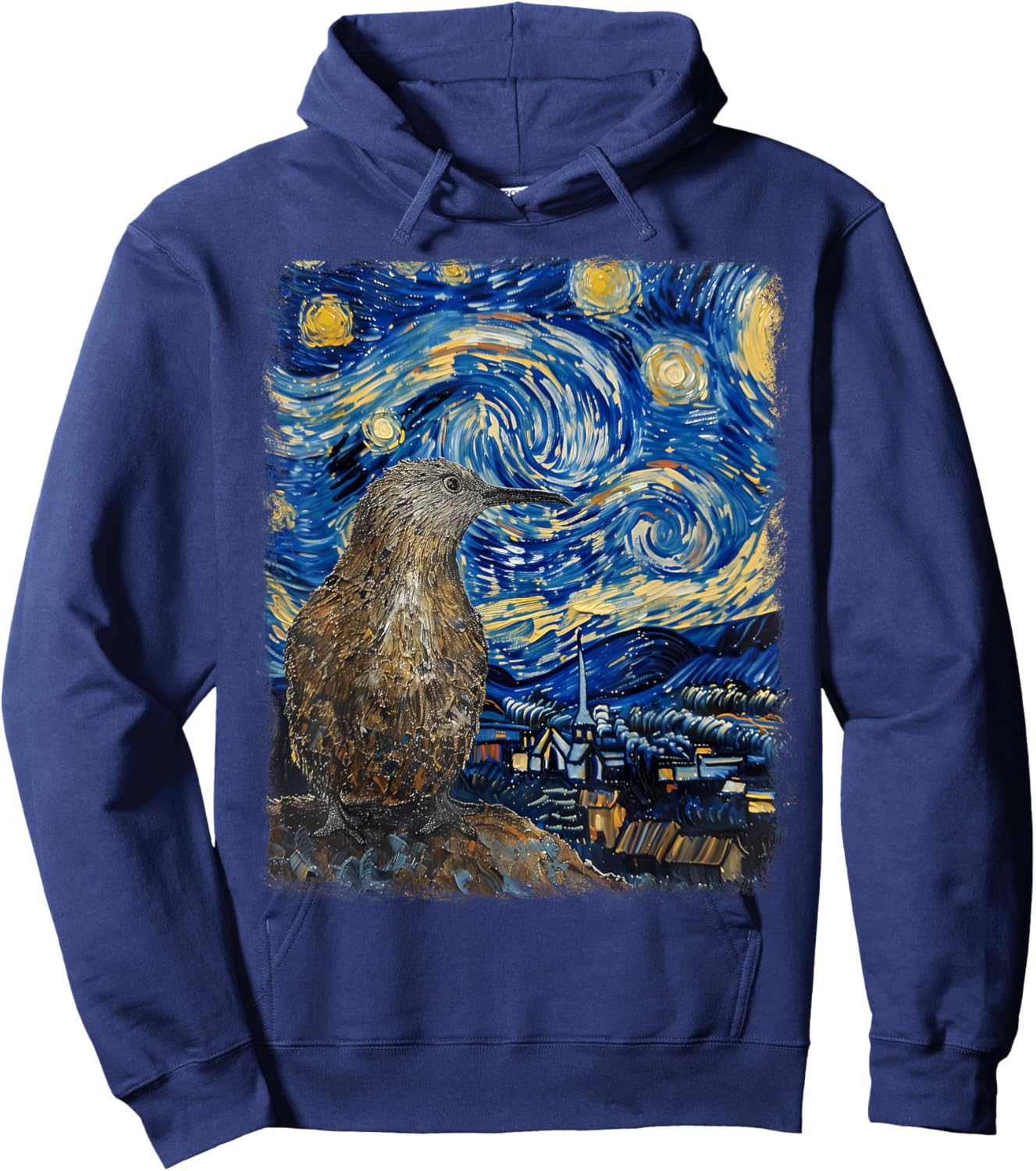 Kiwi Bird New Zealand Starry Night Painting Hoodie - Hoodie | Navy