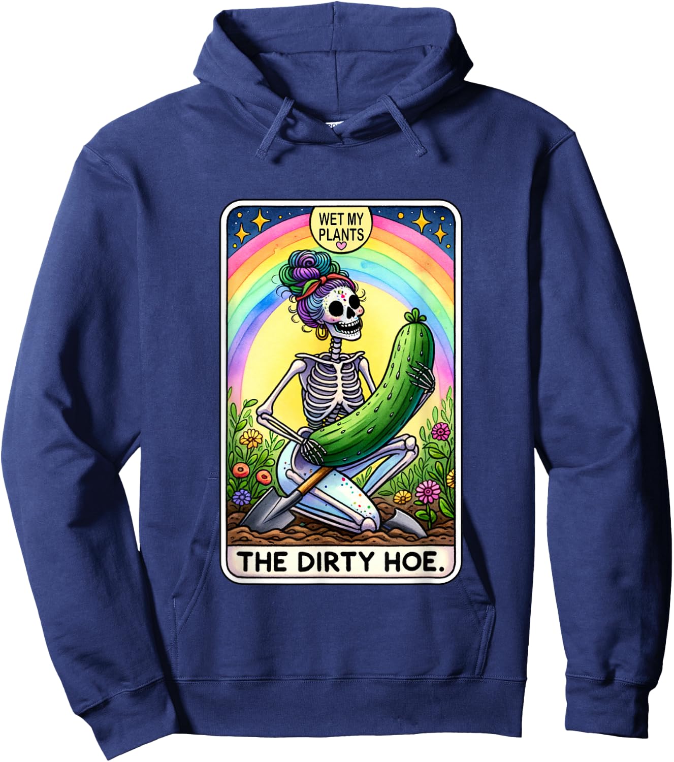 Funny Dirty Gardening Tarot Card The Dirty Hoe Hoodie - Hoodie | Navy