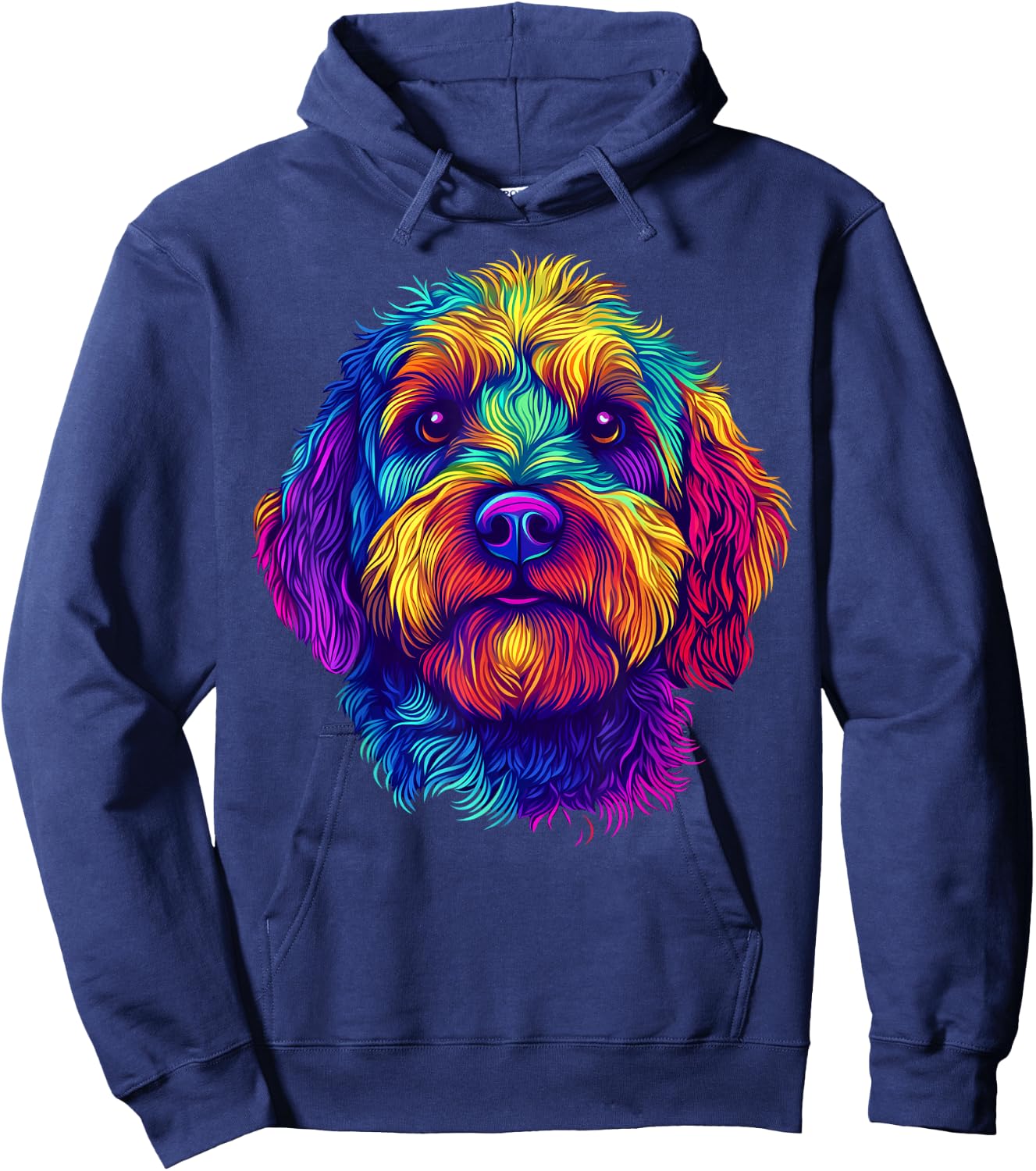 Colorful Aussiedoodle Dog Lover Cute Puppy Men Women Black Hoodie - Hoodie | Navy