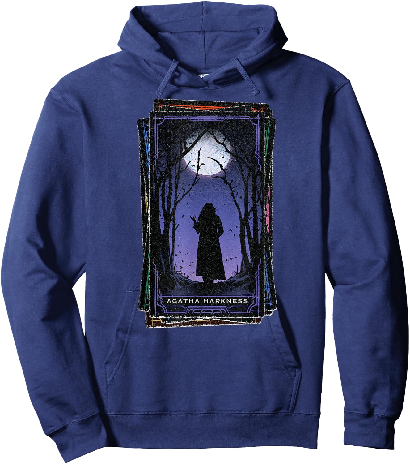 Marvel Agatha All Along Disney+ Agatha Harkness Tarot Card Hoodie - Hoodie | Navy