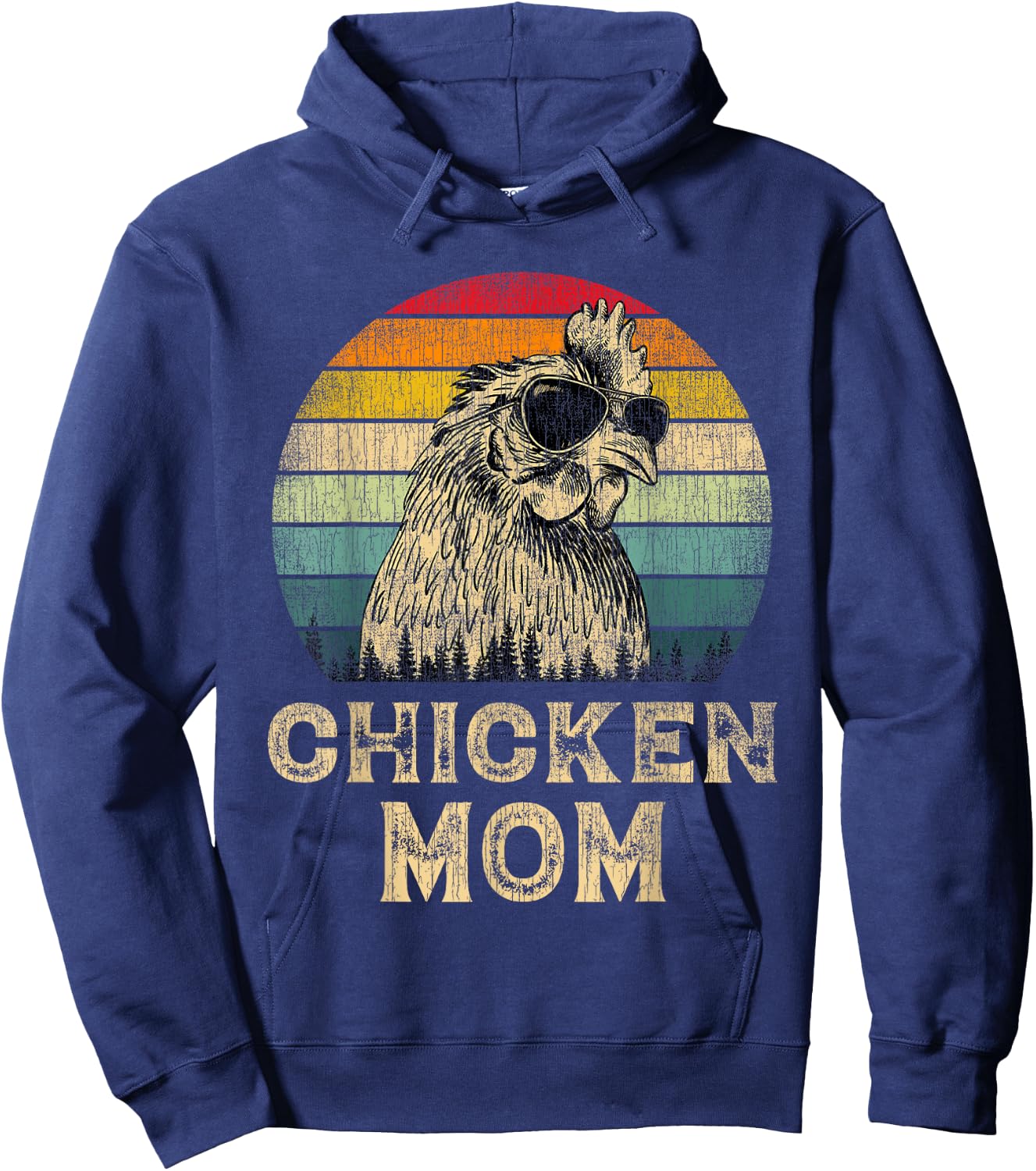 Vintage Chicken Mom Chicken Lovers Mommy Mother's Day Hoodie - Hoodie | Navy