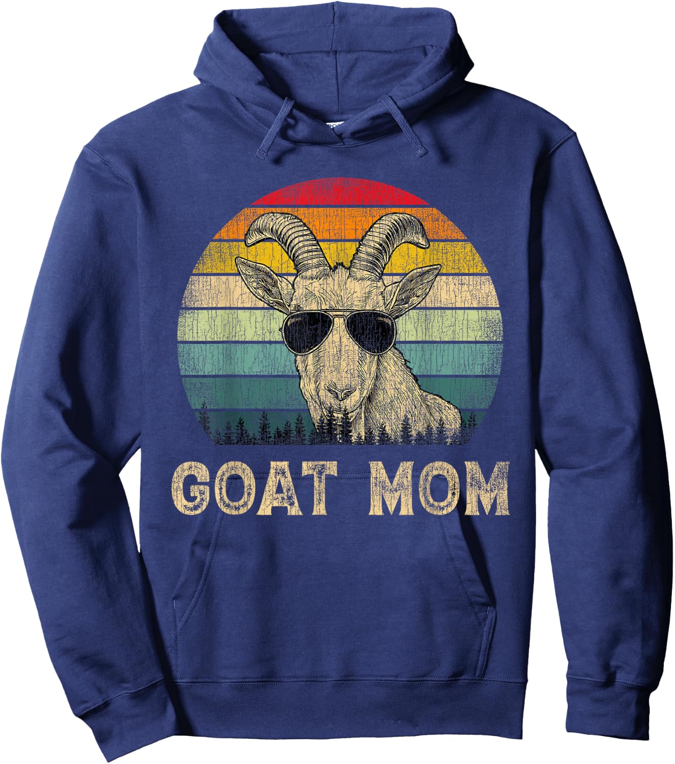 Vintage Goat Mom Goat Lovers Mommy Mother's Day Hoodie - Hoodie | Navy