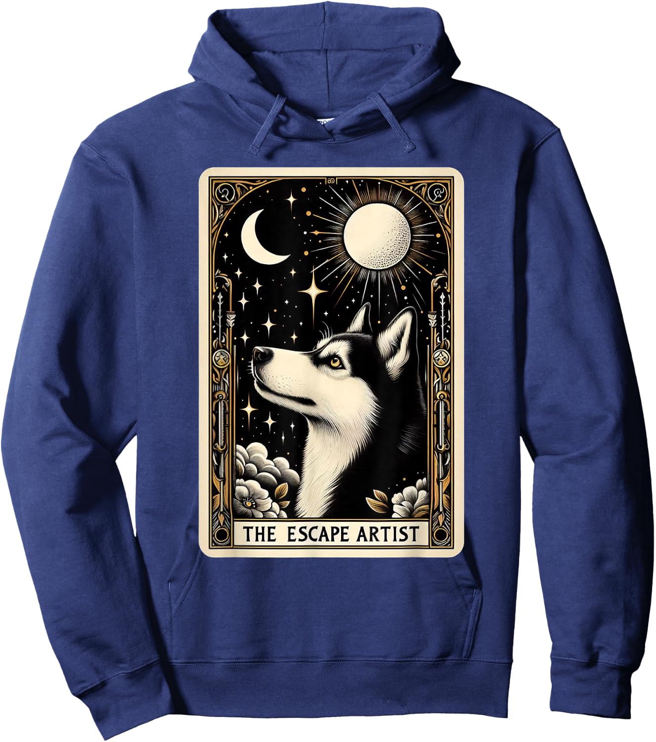 Funny Siberian Husky Tarot Card Husky Lover Men Women Hoodie - Hoodie | Navy