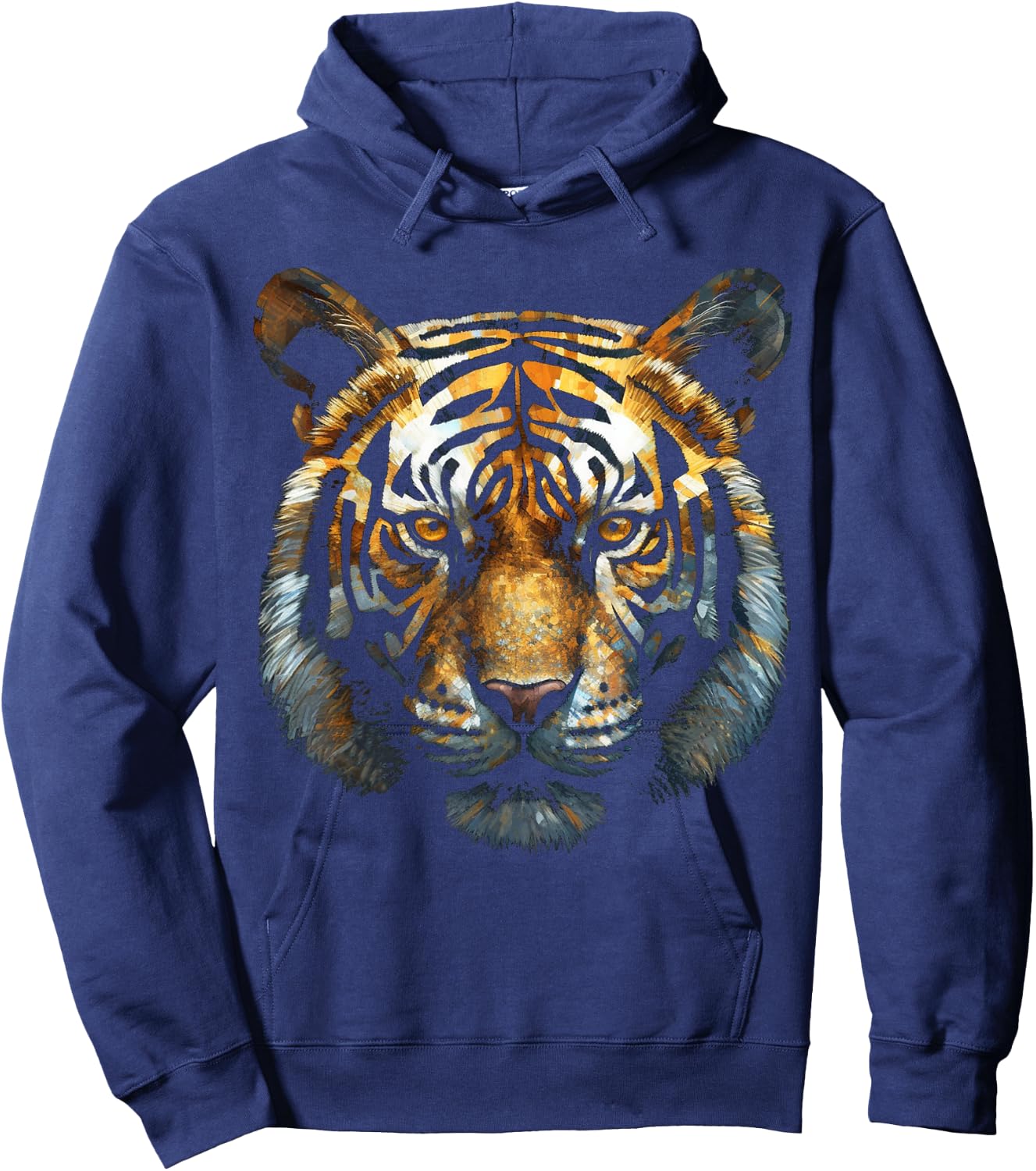 Tiger Animal Art Motif Tiger Hoodie - Hoodie | Navy