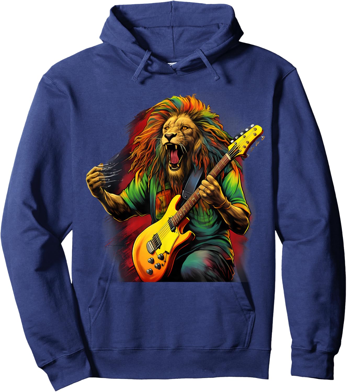 Rasta Reggae Lion Jamaican Roots Lion of Judah Reggae Music Hoodie - Hoodie | Navy