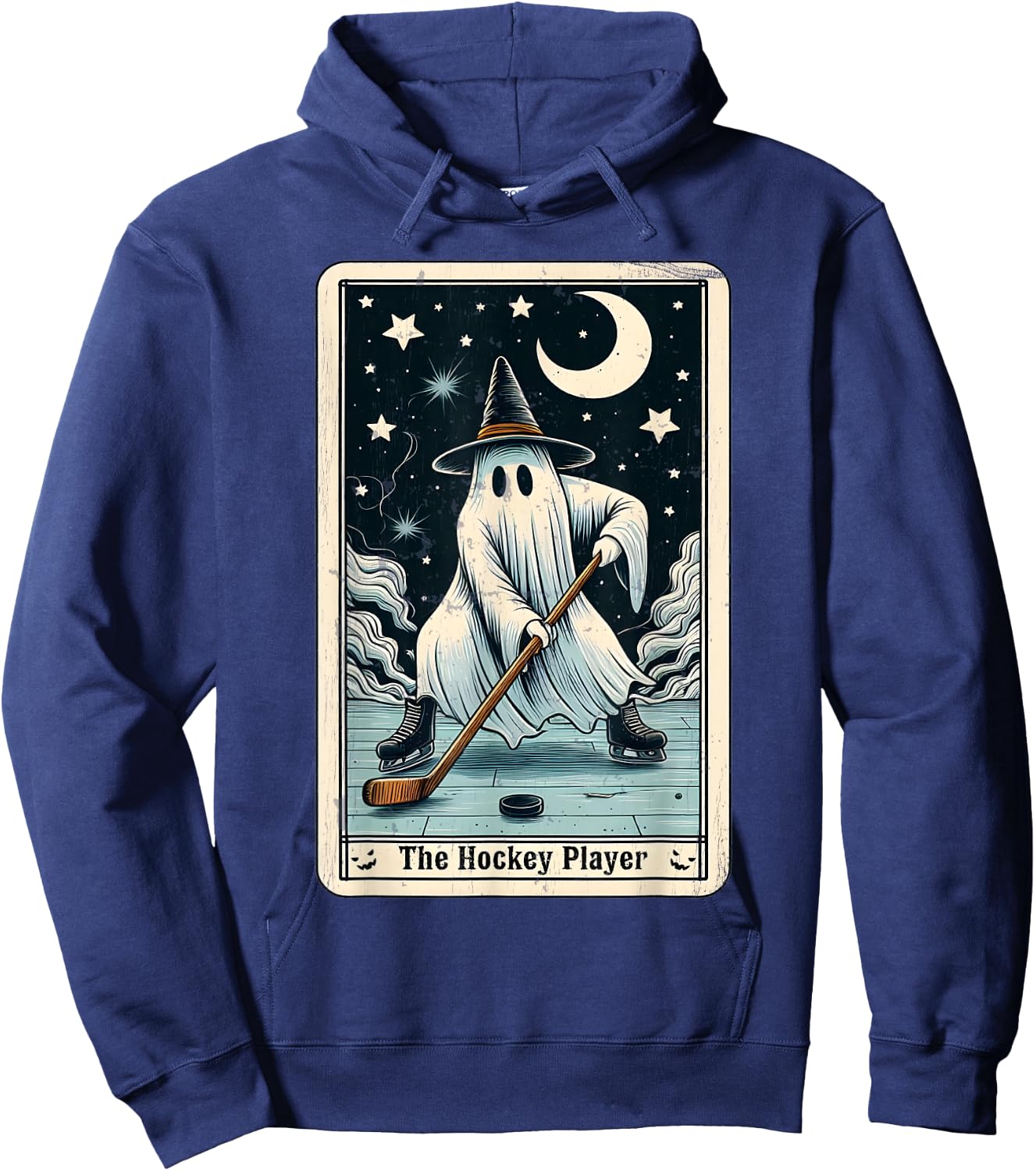 Hockey Ghost Tarot Card Halloween Ice Hockey Costume Hoodie - Hoodie | Navy