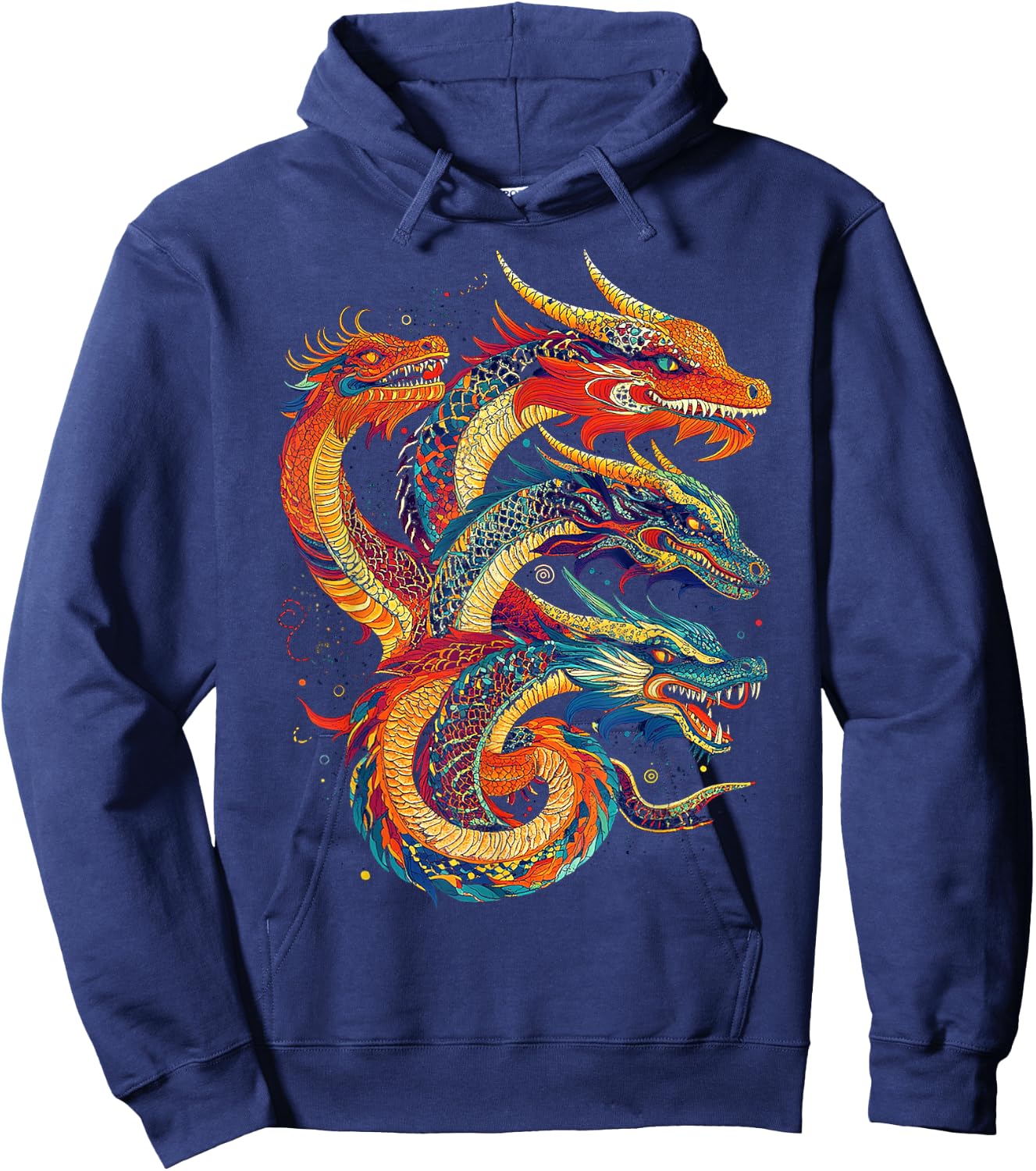 Hydra Dragon Graphic Mythical Art Hydra Dragon Hoodie - Hoodie | Navy
