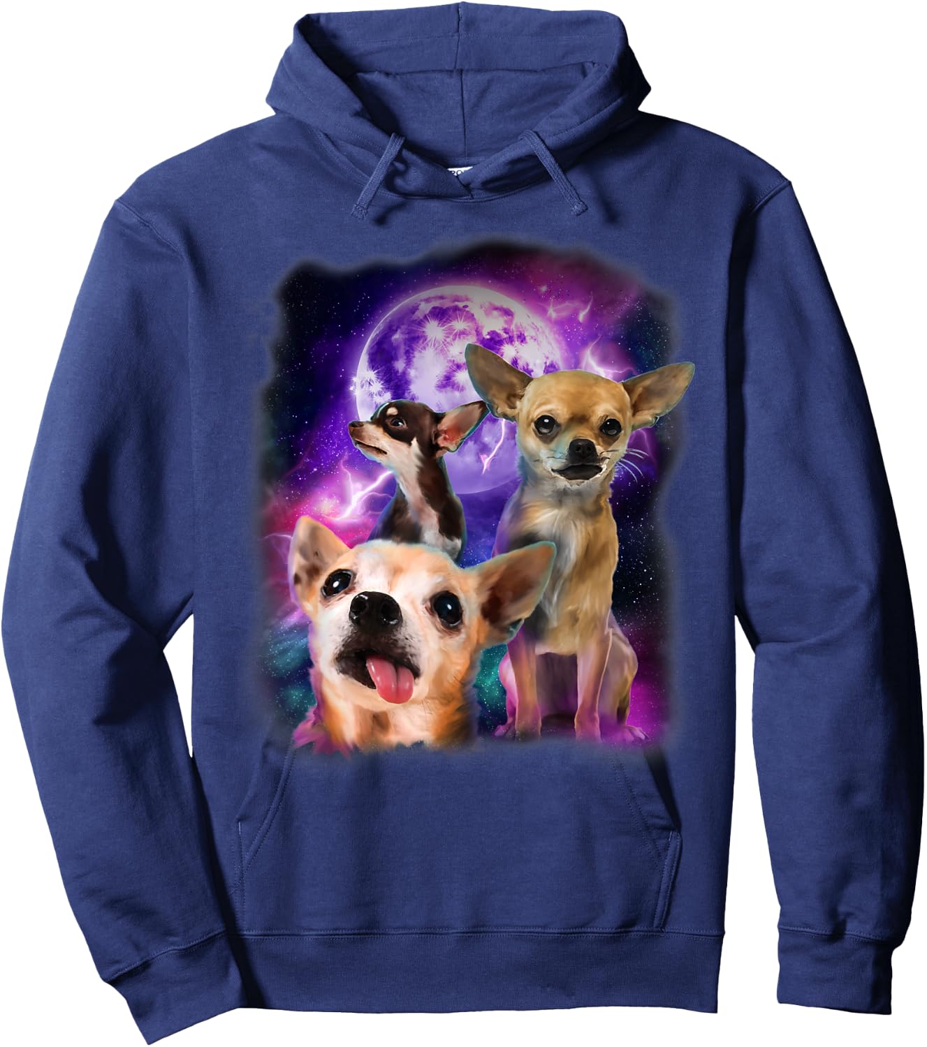 Howling at the Moon Shirt - Chihuahua Shirt - Chihuahua Hoodie - Hoodie | Navy